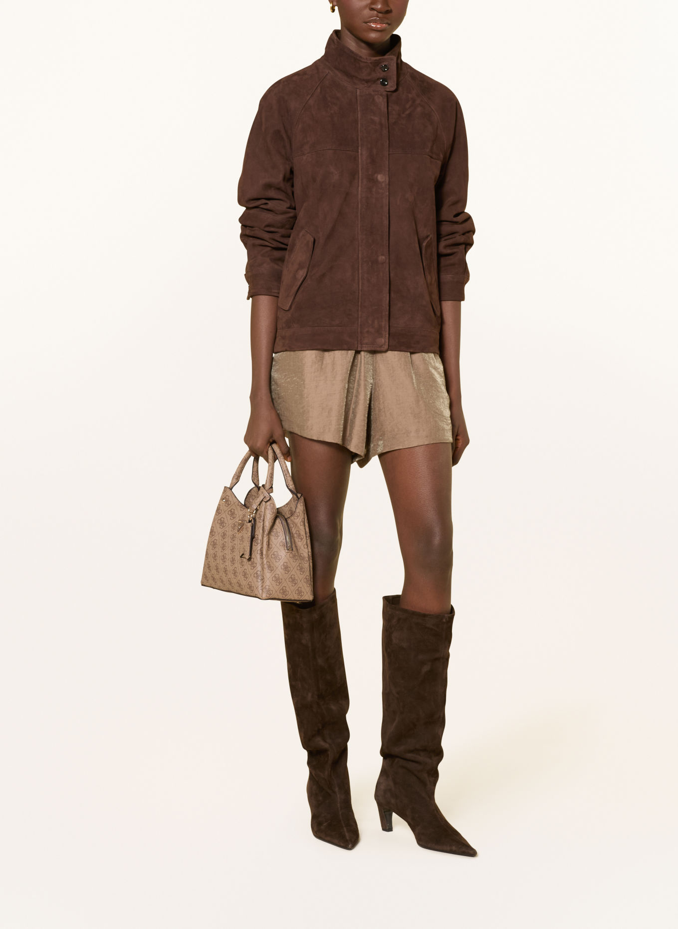 GUESS Handtasche MERIDIAN: BEIGE / HELLBRAUN