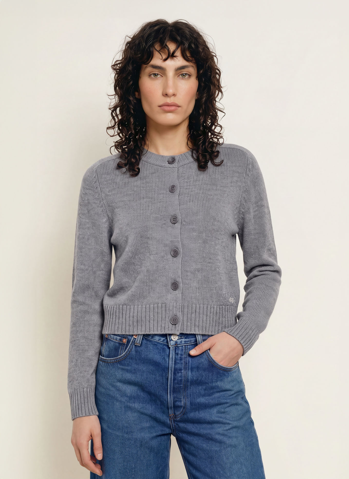 KUJTEN Cardigan CAROLINE en cachemire: GRIS