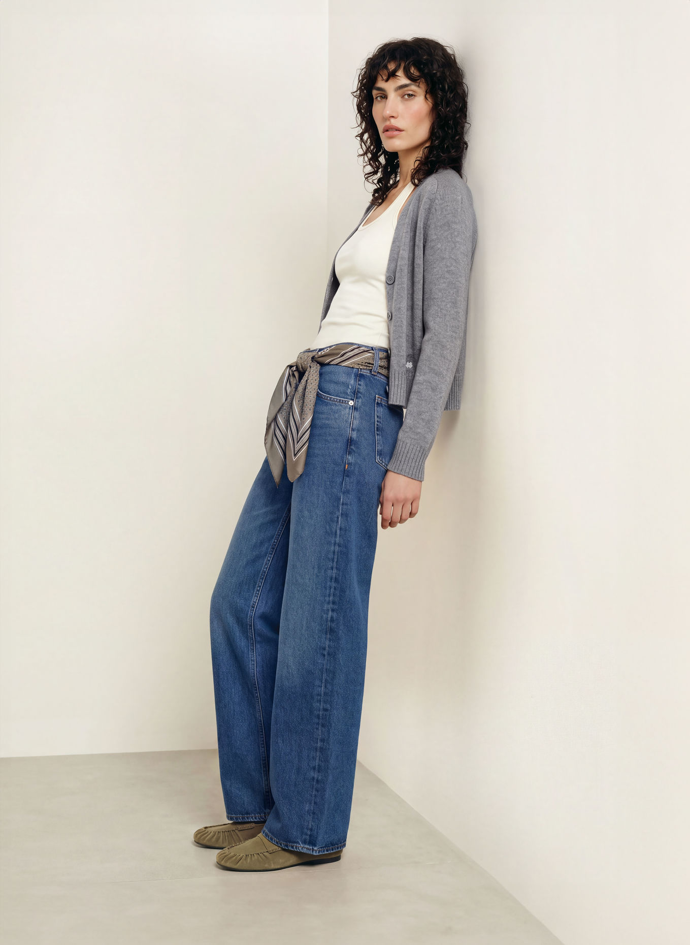 KUJTEN Cardigan CAROLINE en cachemire: GRIS
