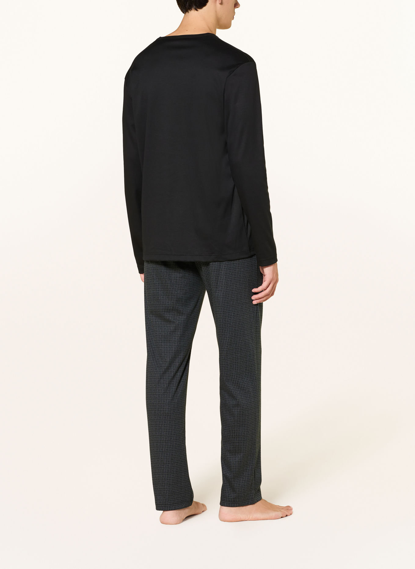 CALIDA Pyjama RELAX STREAMLINE 2: ZWART / TAUPE / DONKERGRIJS