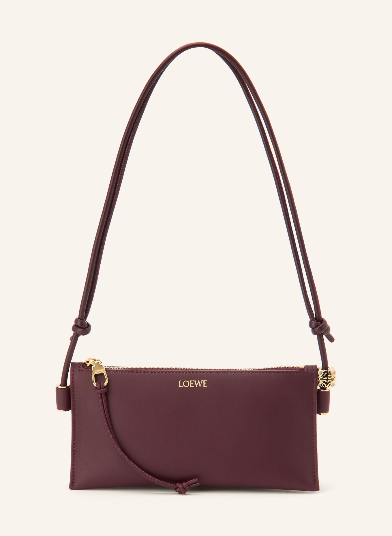 LOEWE Clutch GLIM: DARK RED / GOLD