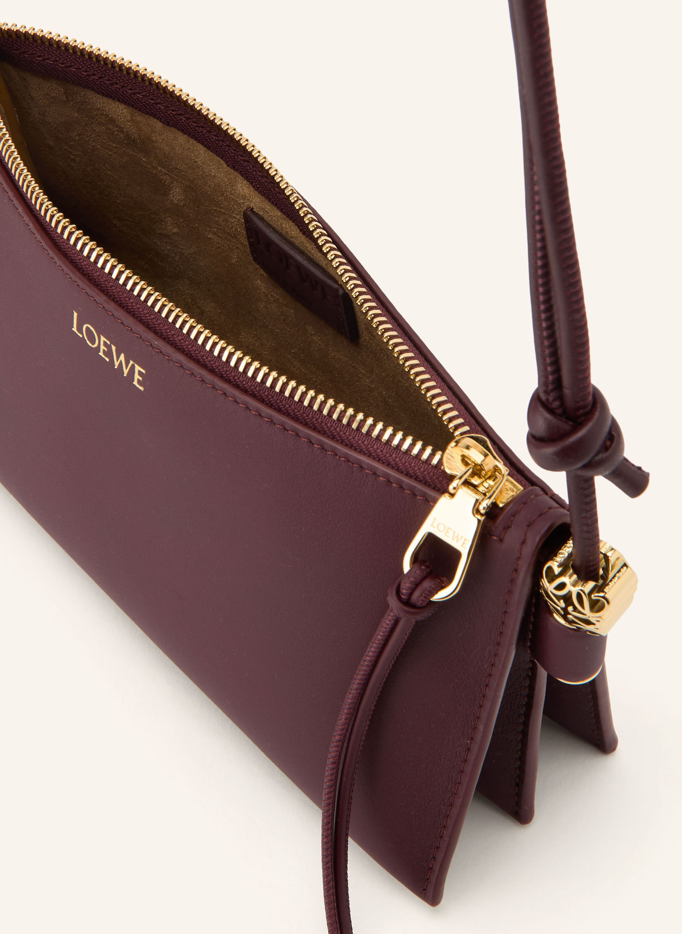 LOEWE Clutch GLIM: DARK RED / GOLD