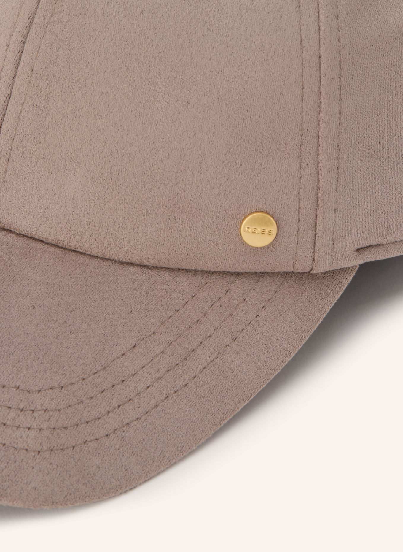 REISS Casquette NICKY aspect cuir: TAUPE