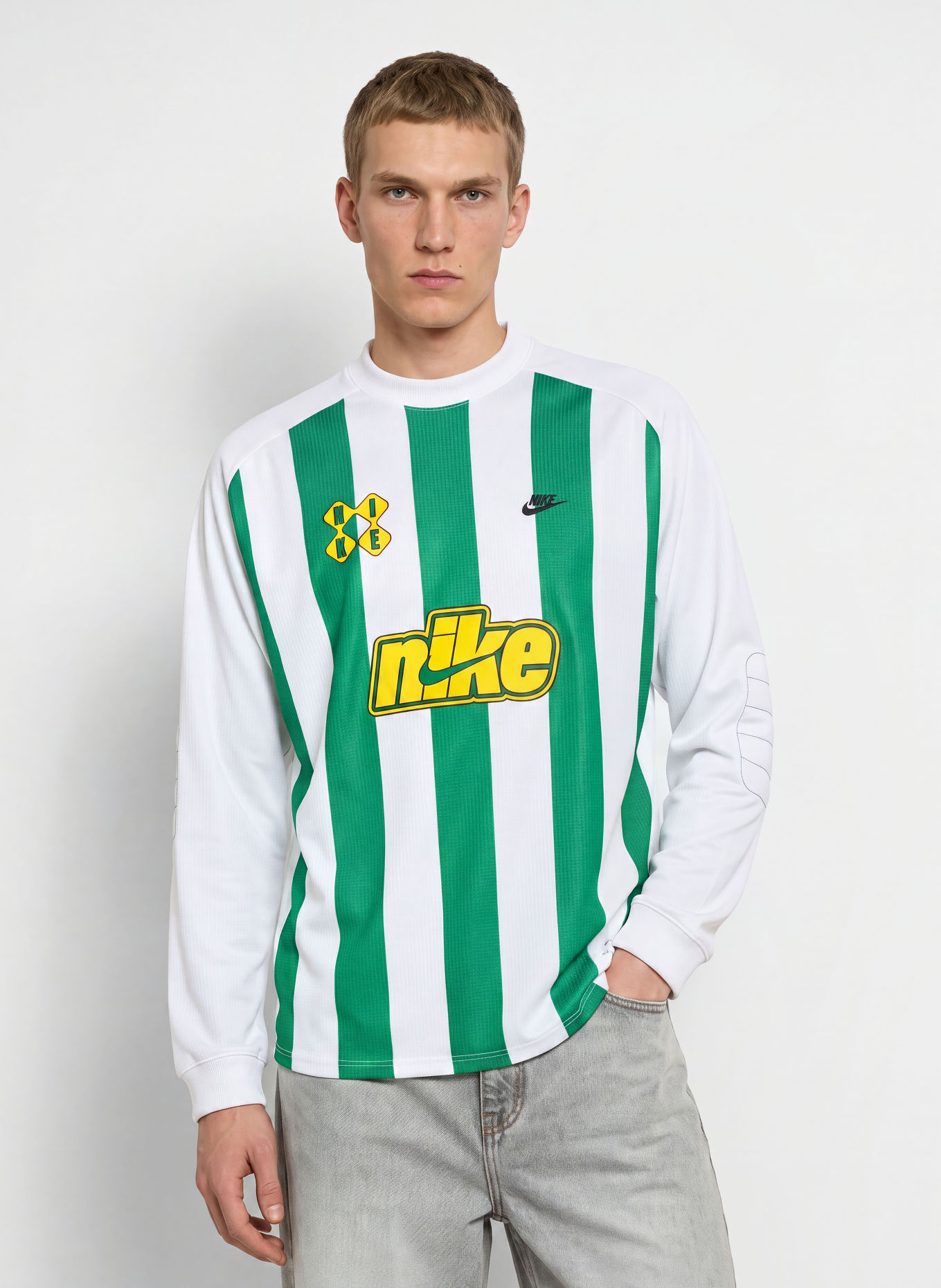 Nike Koszulka z długim rękawem SPORTSWEAR CLUB GOALIE: BIAŁY / ŻÓŁTY / ZIELONY