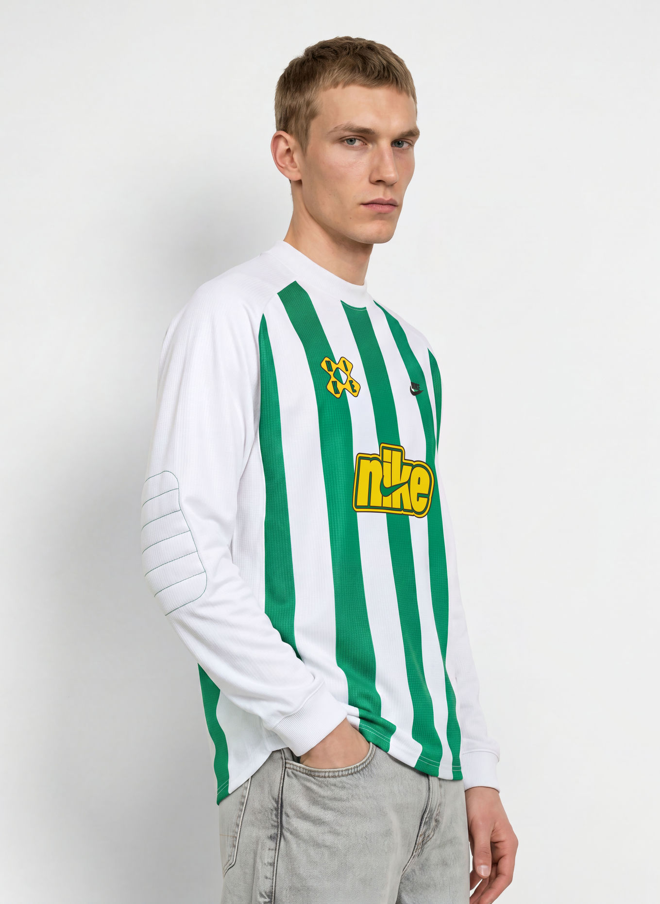 Nike Koszulka z długim rękawem SPORTSWEAR CLUB GOALIE: BIAŁY / ŻÓŁTY / ZIELONY