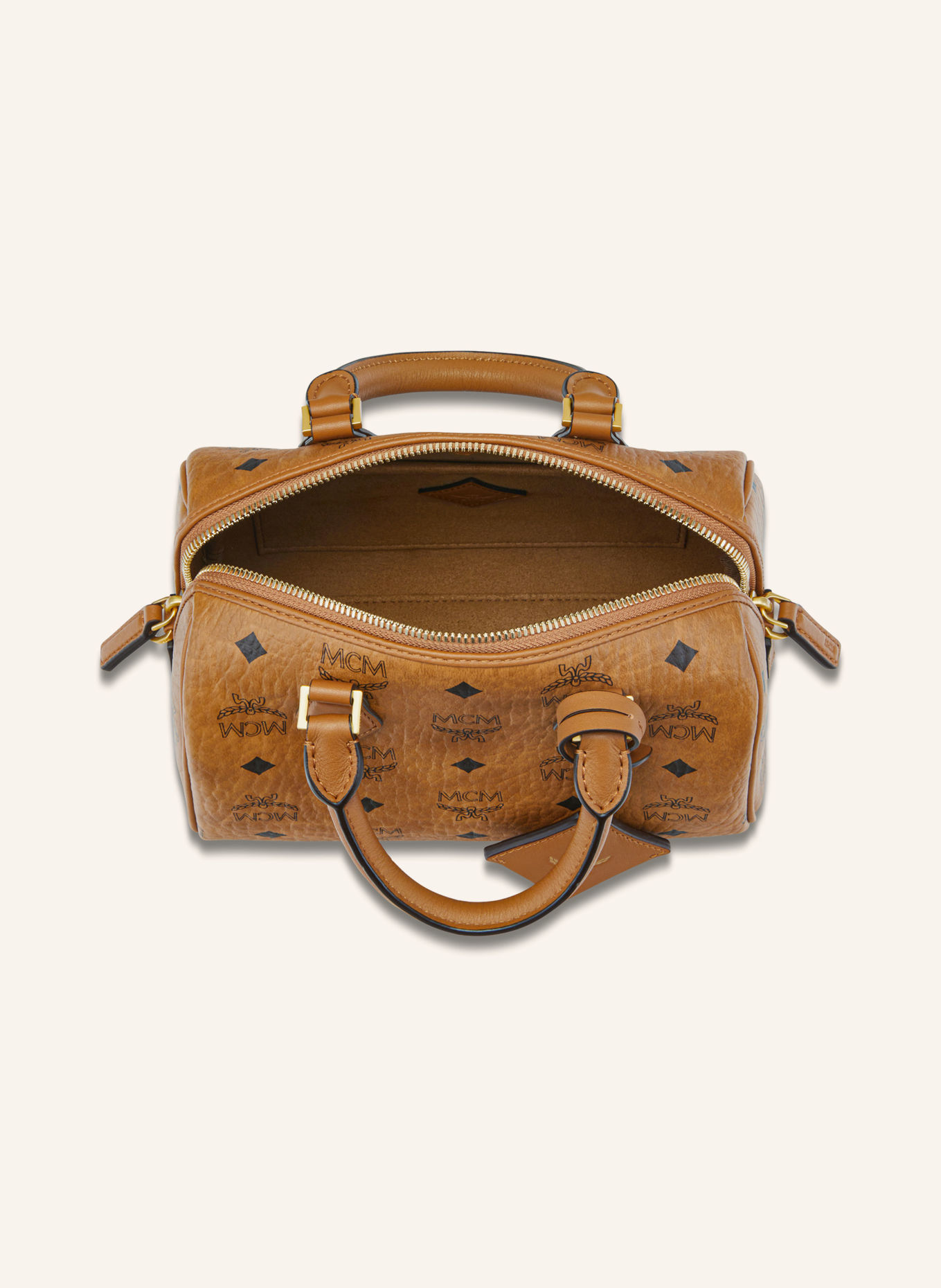 MCM Sac à main ELLA MEDIUM: COGNAC / OR / NOIR