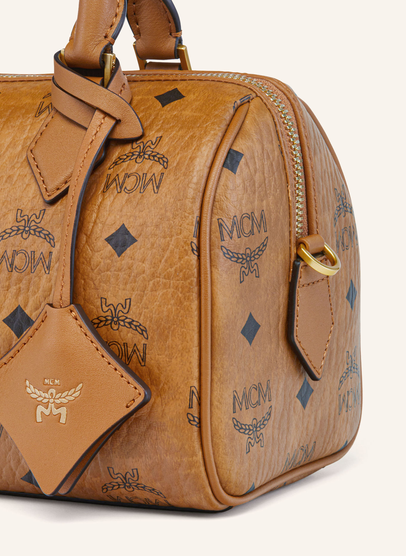 MCM Sac à main ELLA MEDIUM: COGNAC / OR / NOIR