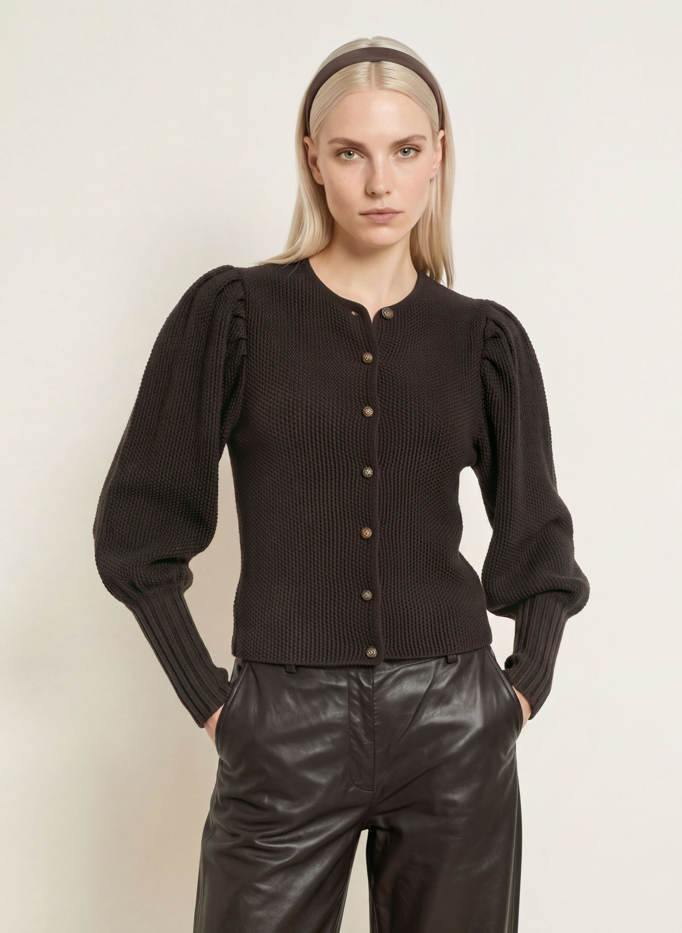 Gottseidank GISELA cardigan: DARK BROWN