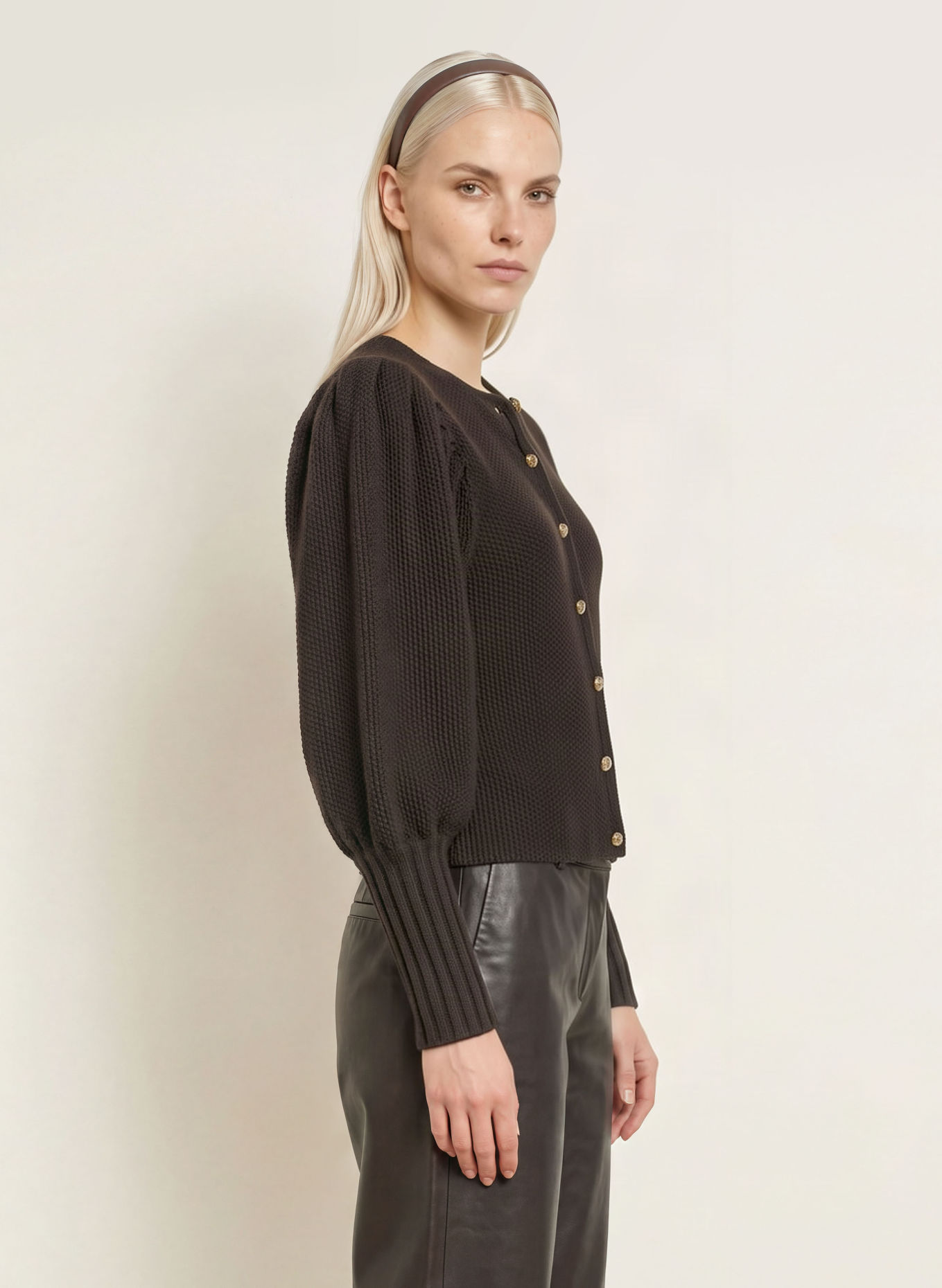 Gottseidank GISELA cardigan: DARK BROWN