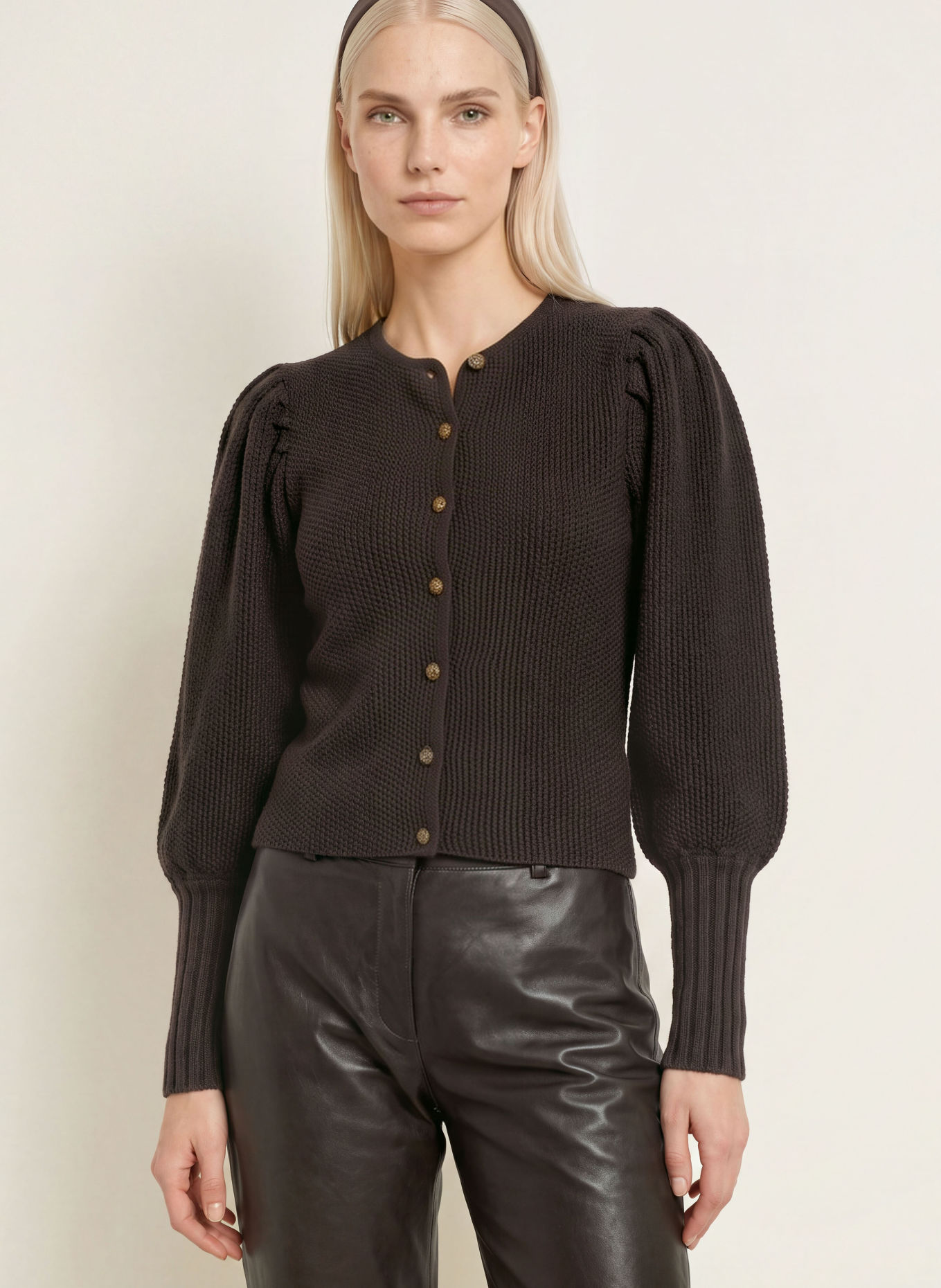 Gottseidank GISELA cardigan: DARK BROWN