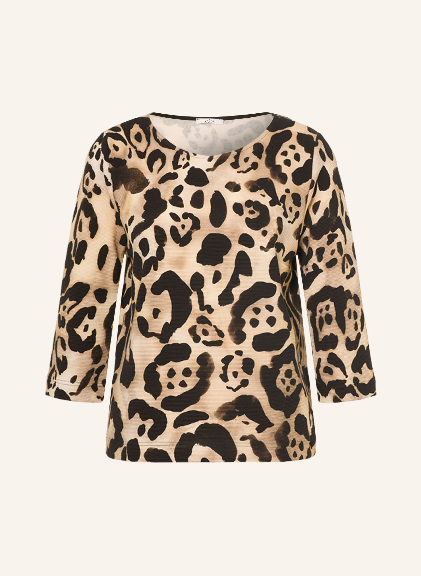 ZAÍDA Shirt with 3/4-length sleeves: BEIGE / BLACK
