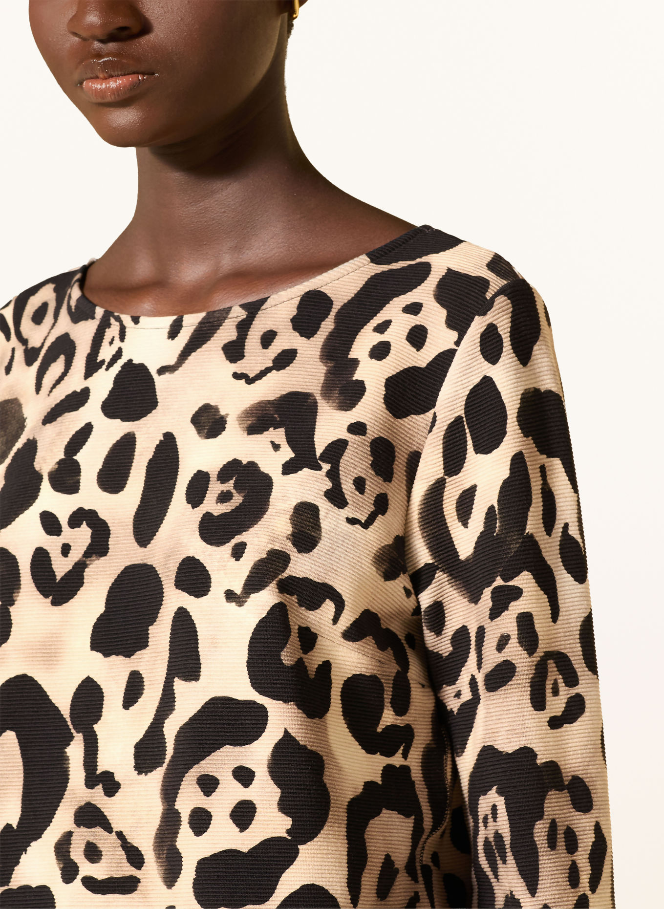 ZAÍDA Shirt with 3/4-length sleeves: BEIGE / BLACK