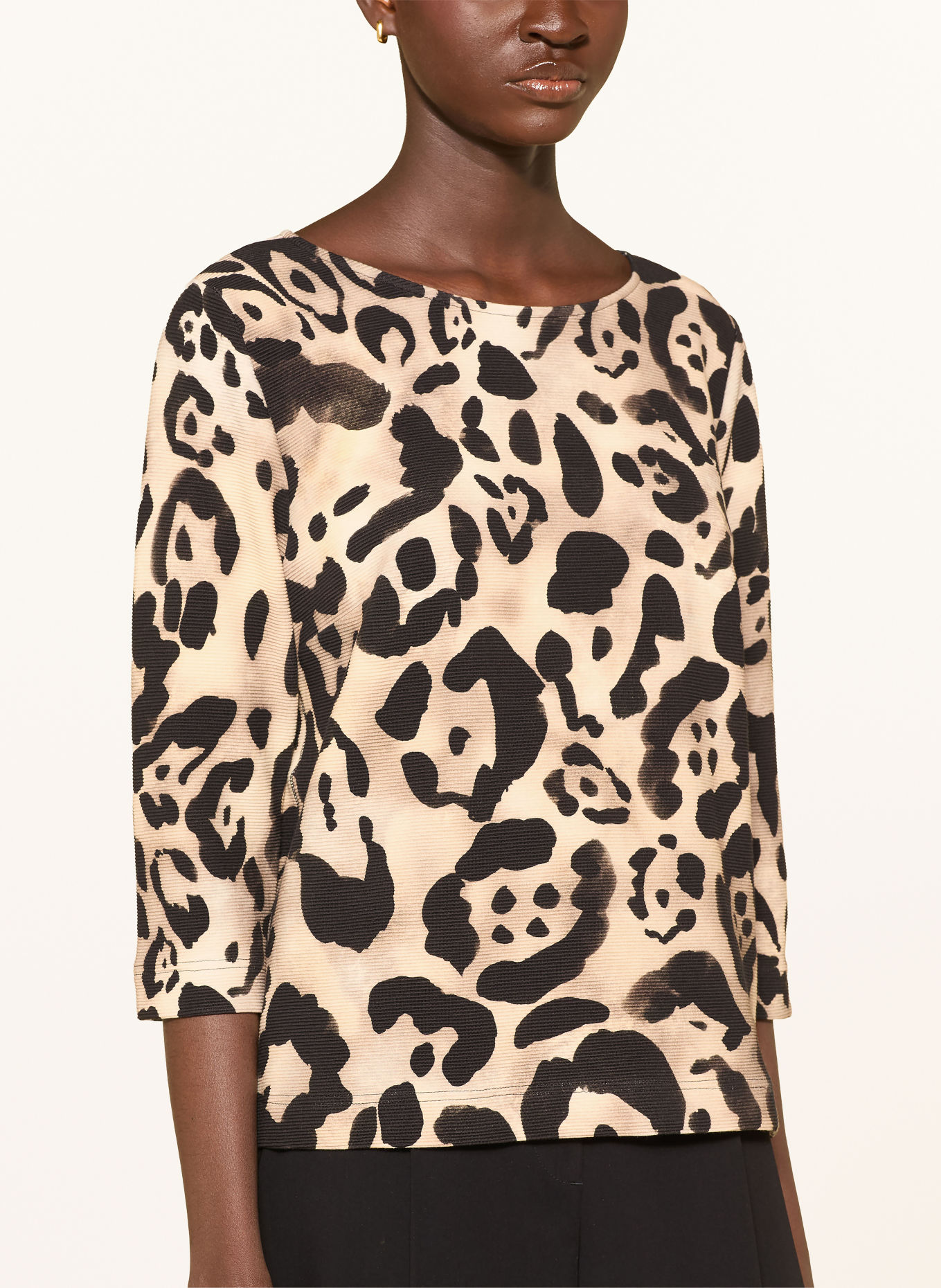 ZAÍDA Shirt with 3/4-length sleeves: BEIGE / BLACK