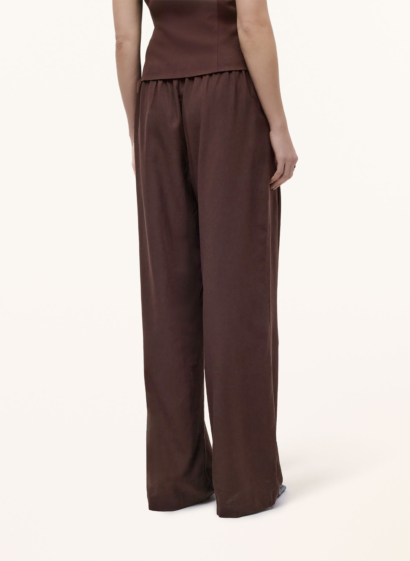 LeGer Studio Marlene-broek JEMIE met linnen: BRUIN