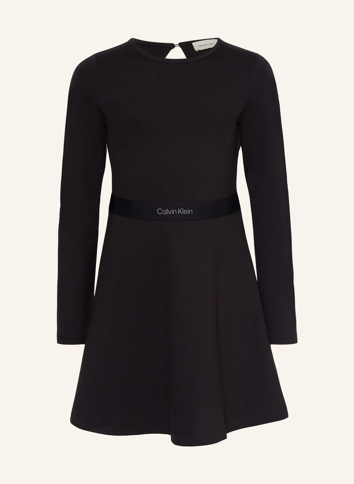 Calvin Klein Jerseykjole med udskæring: SORT