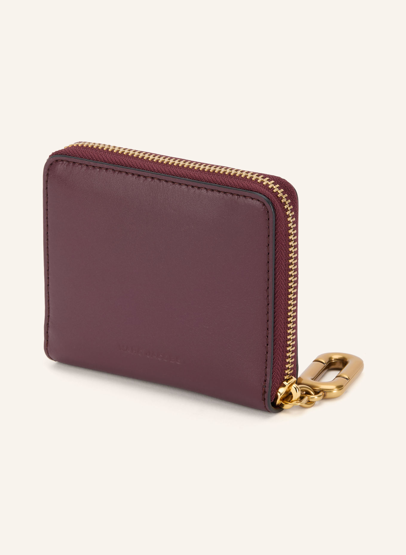MARC JACOBS Portemonnee THE SCENE SLIM COMPACT WALLET: DONKERROOD / GOUD