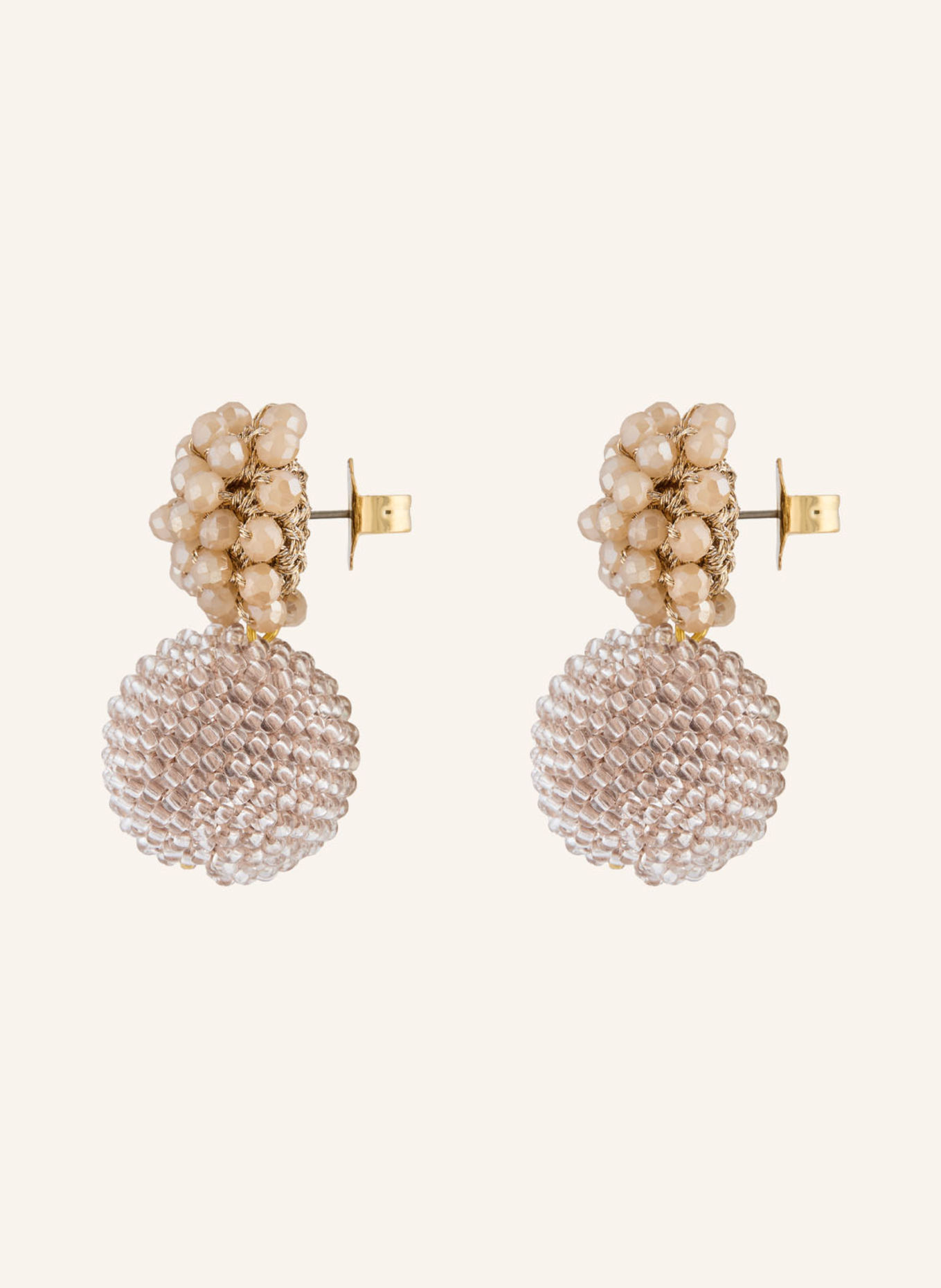 Seenberg boucles d'oreilles: BEIGE / OR