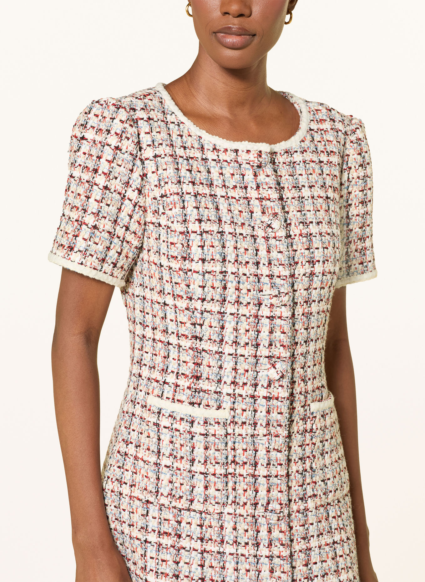 dea kudibal Tweed-Kleid ALMIADEA mit Glitzergarn: CREME / ROT / BLAU