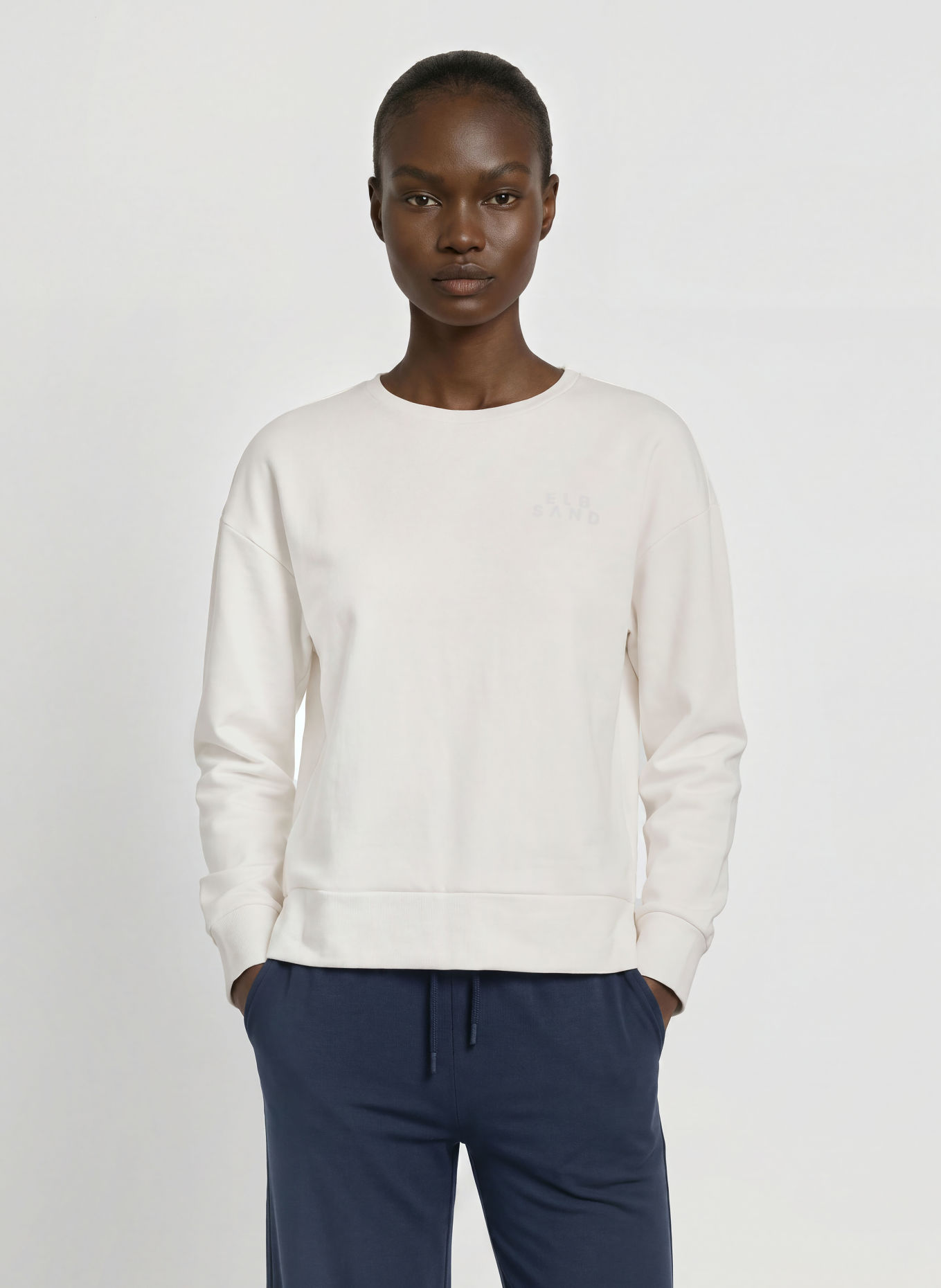 ELBSAND TILLA Sweatshirt: WHITE