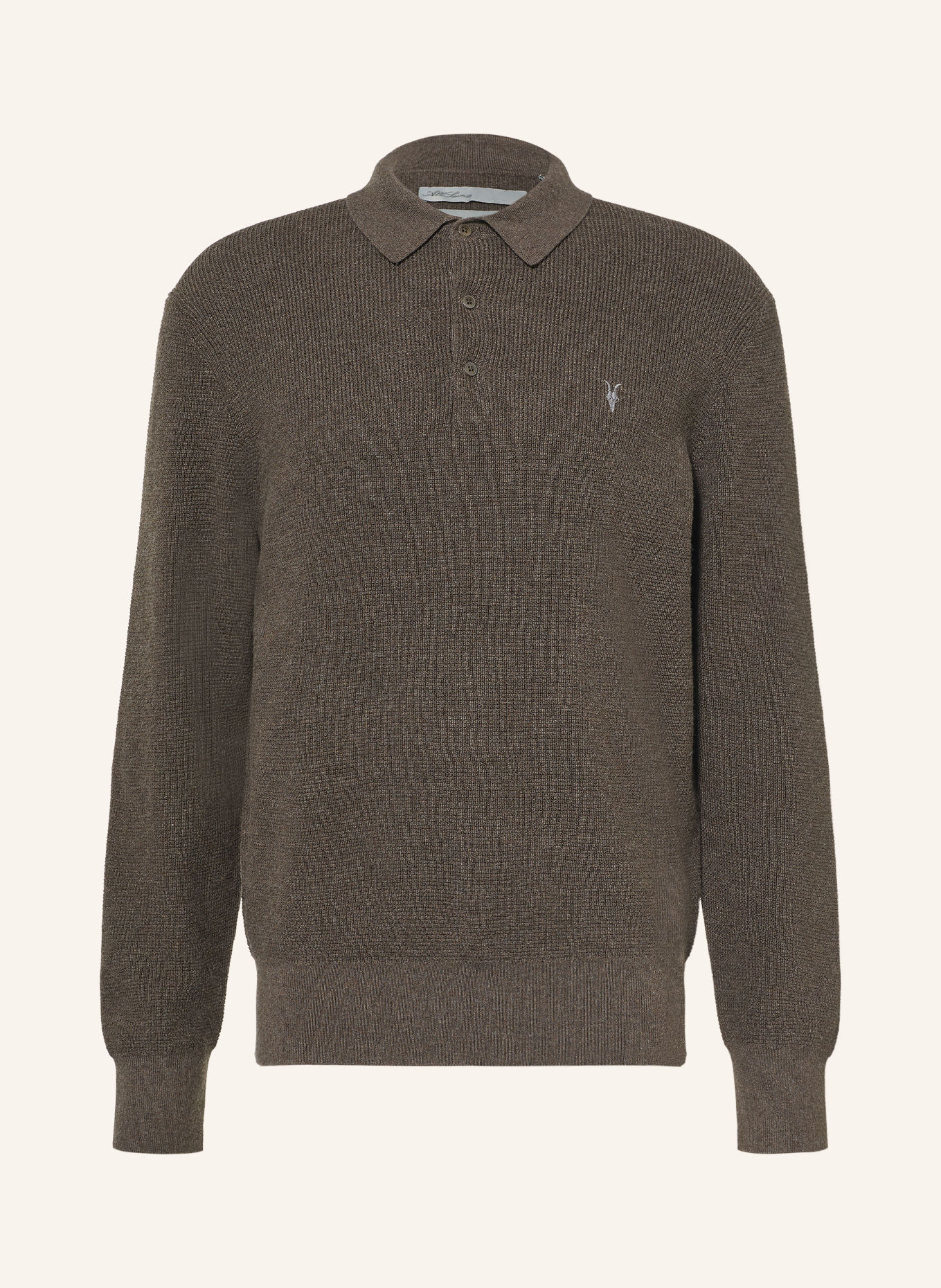 ALLSAINTS Gebreid poloshirt ASPEN: DONKERGROEN