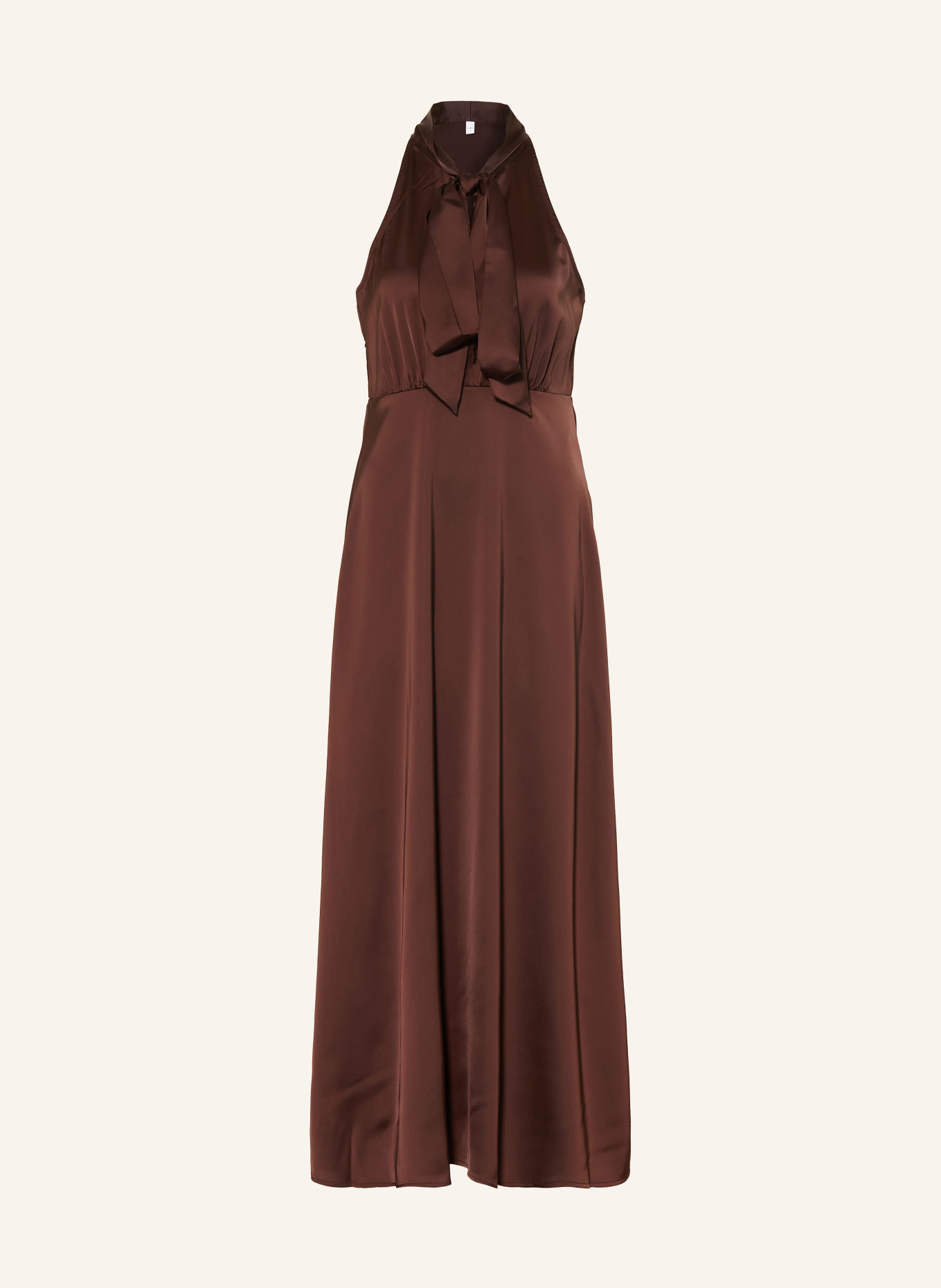 Y.A.S. Robe en satin avec nœud: MARRON FONCÉ