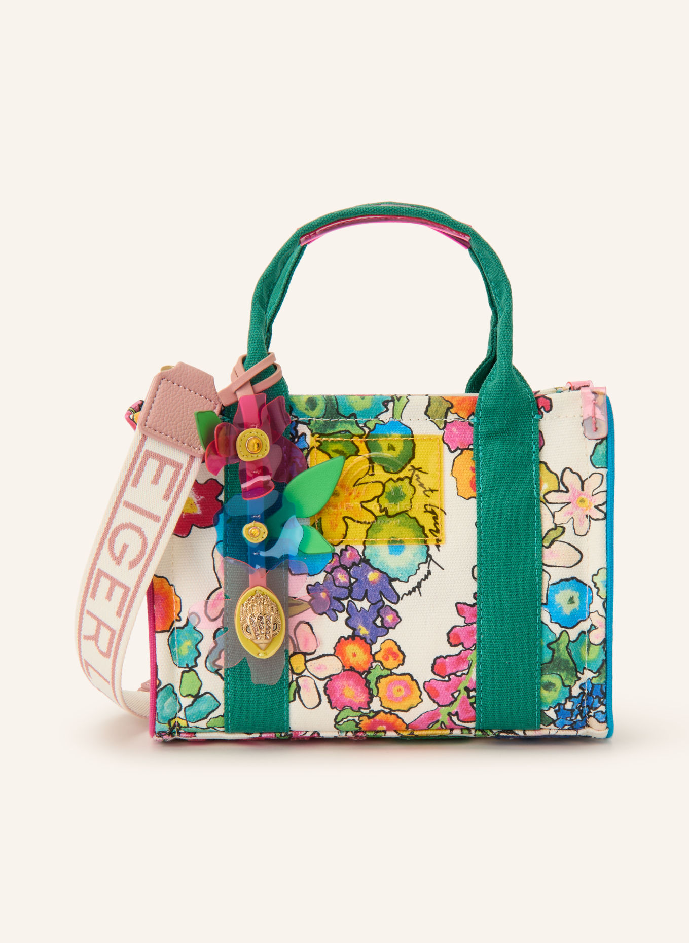 KURT GEIGER Handtasche SOUTHBANK XS: WEISS / ROSÉ / PETROL