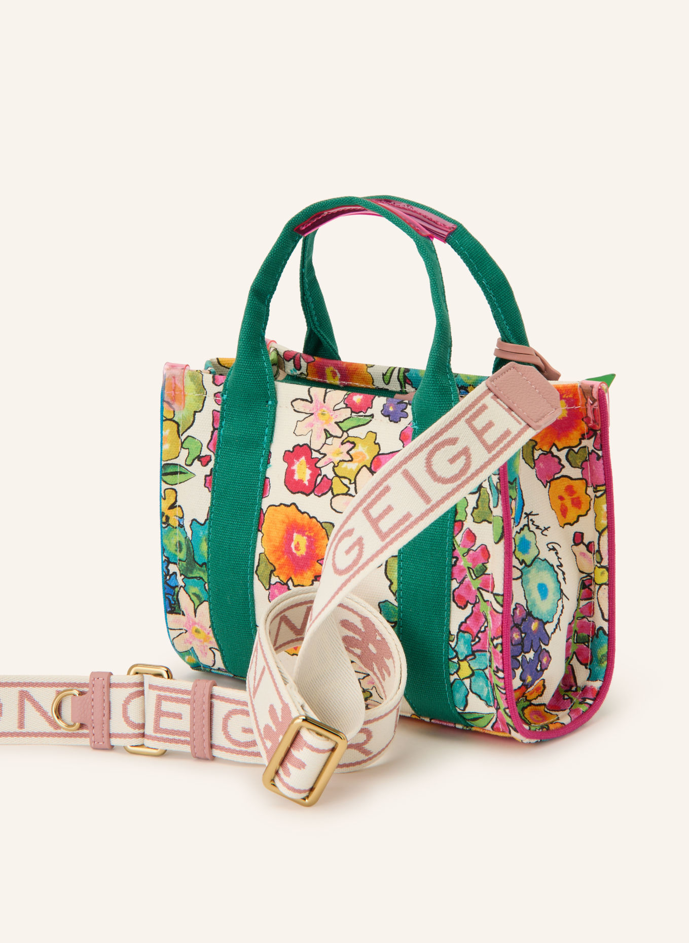 KURT GEIGER Handtasche SOUTHBANK XS: WEISS / ROSÉ / PETROL