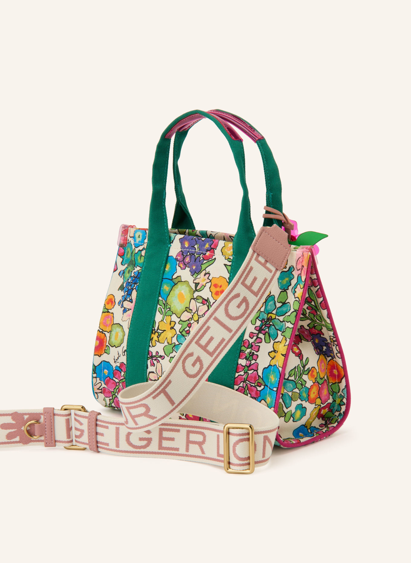 KURT GEIGER Handtasche SOUTHBAND SMALL: WEISS / FUCHSIA / PETROL