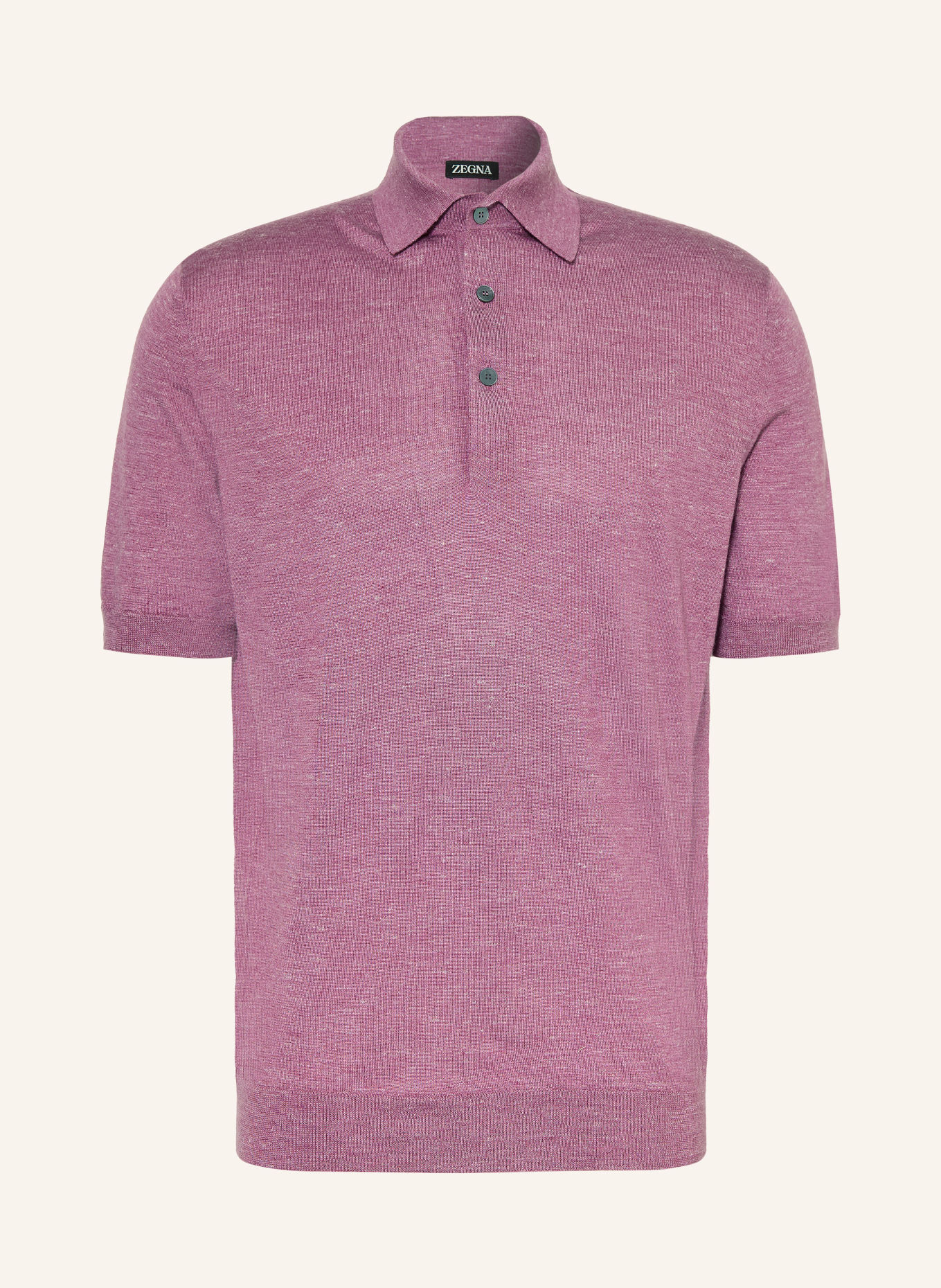 ZEGNA Gebreid poloshirt met zijde en kasjmier: ROSÉ