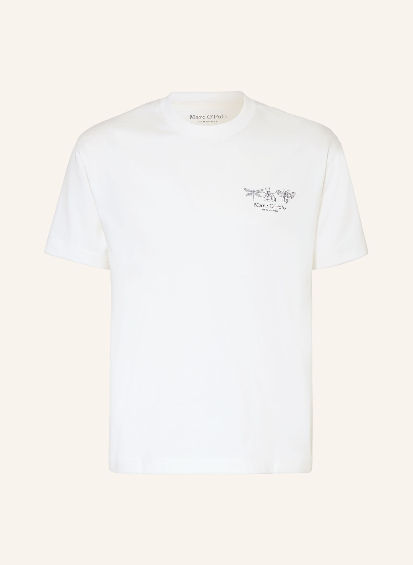 Marc O'Polo T-Shirt: CREME / DUNKELBLAU