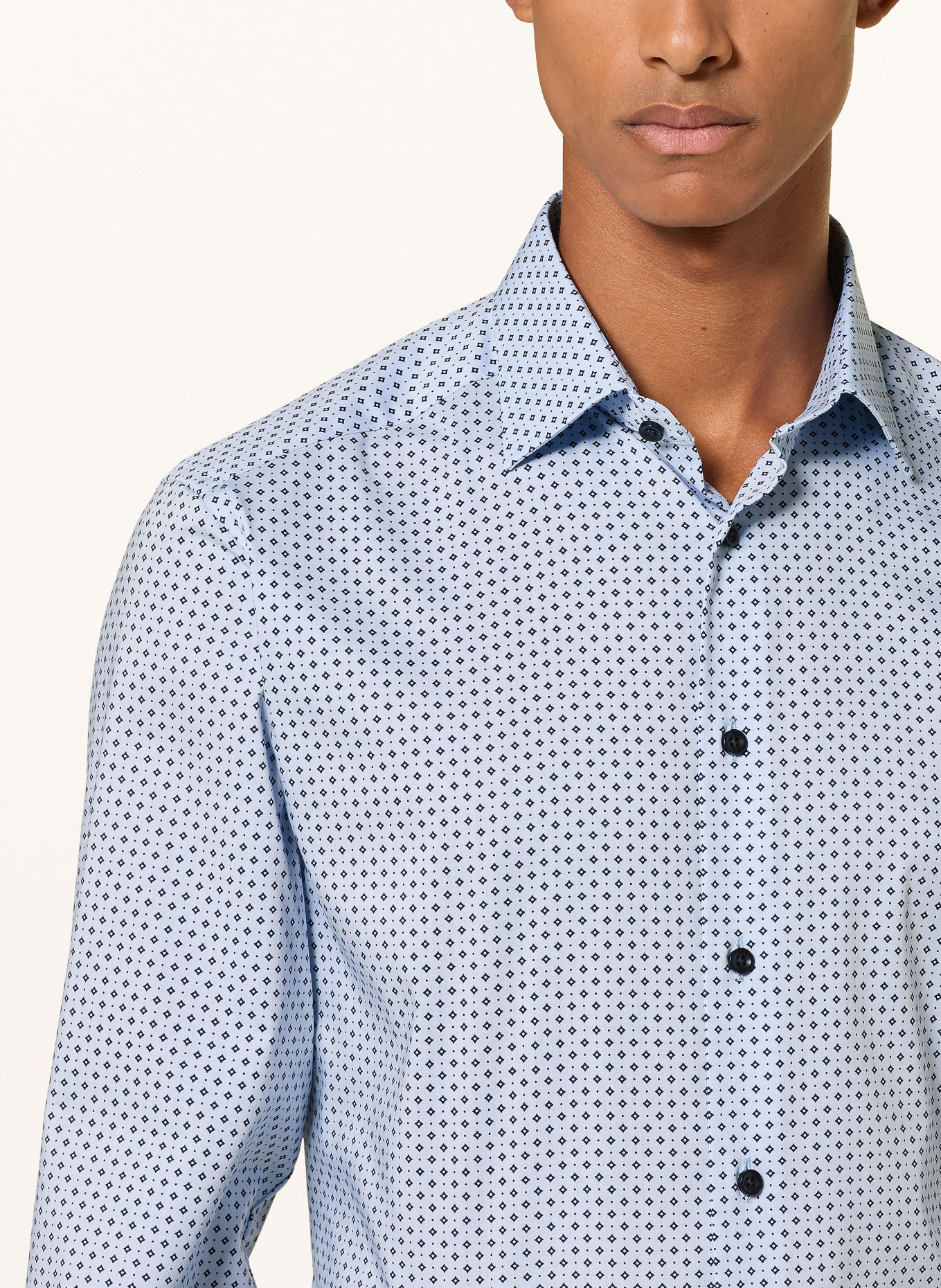 OLYMP Hemd modern fit: HELLBLAU / DUNKELBLAU
