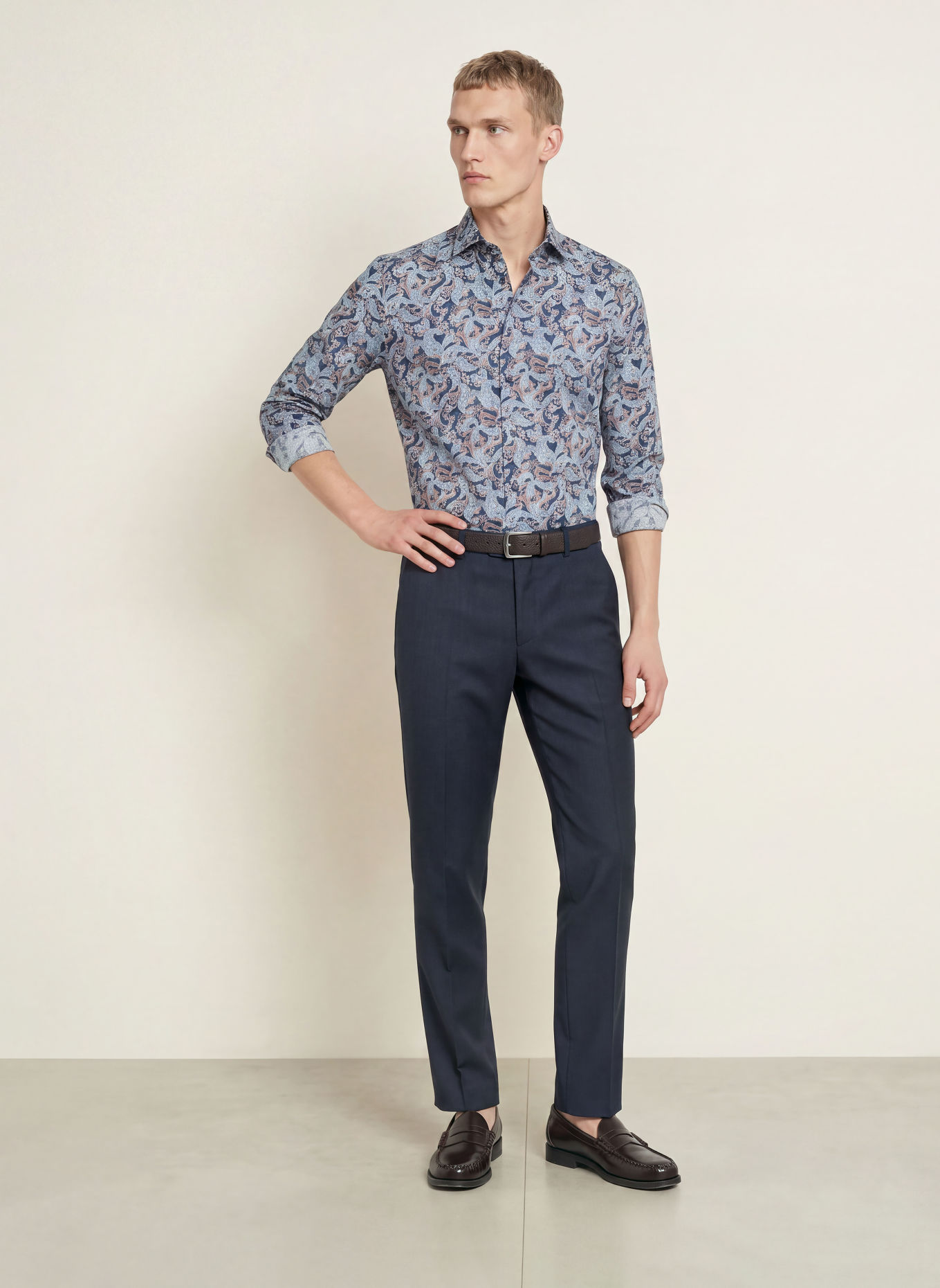 OLYMP Hemd Luxor modern fit: BLAUGRAU / BRAUN / DUNKELBLAU