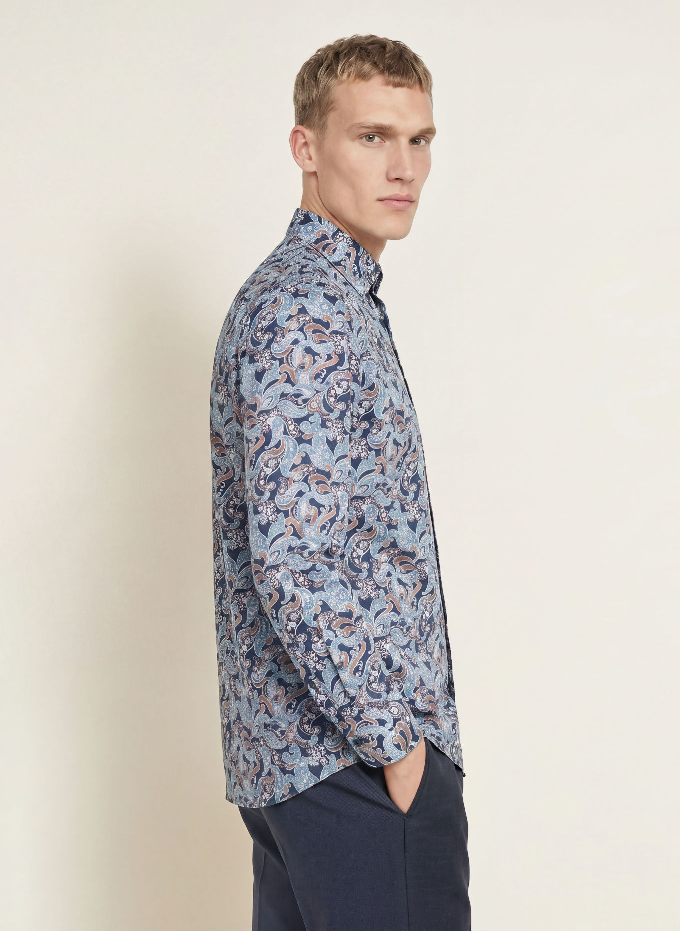 OLYMP Hemd Luxor modern fit: BLAUGRAU / BRAUN / DUNKELBLAU
