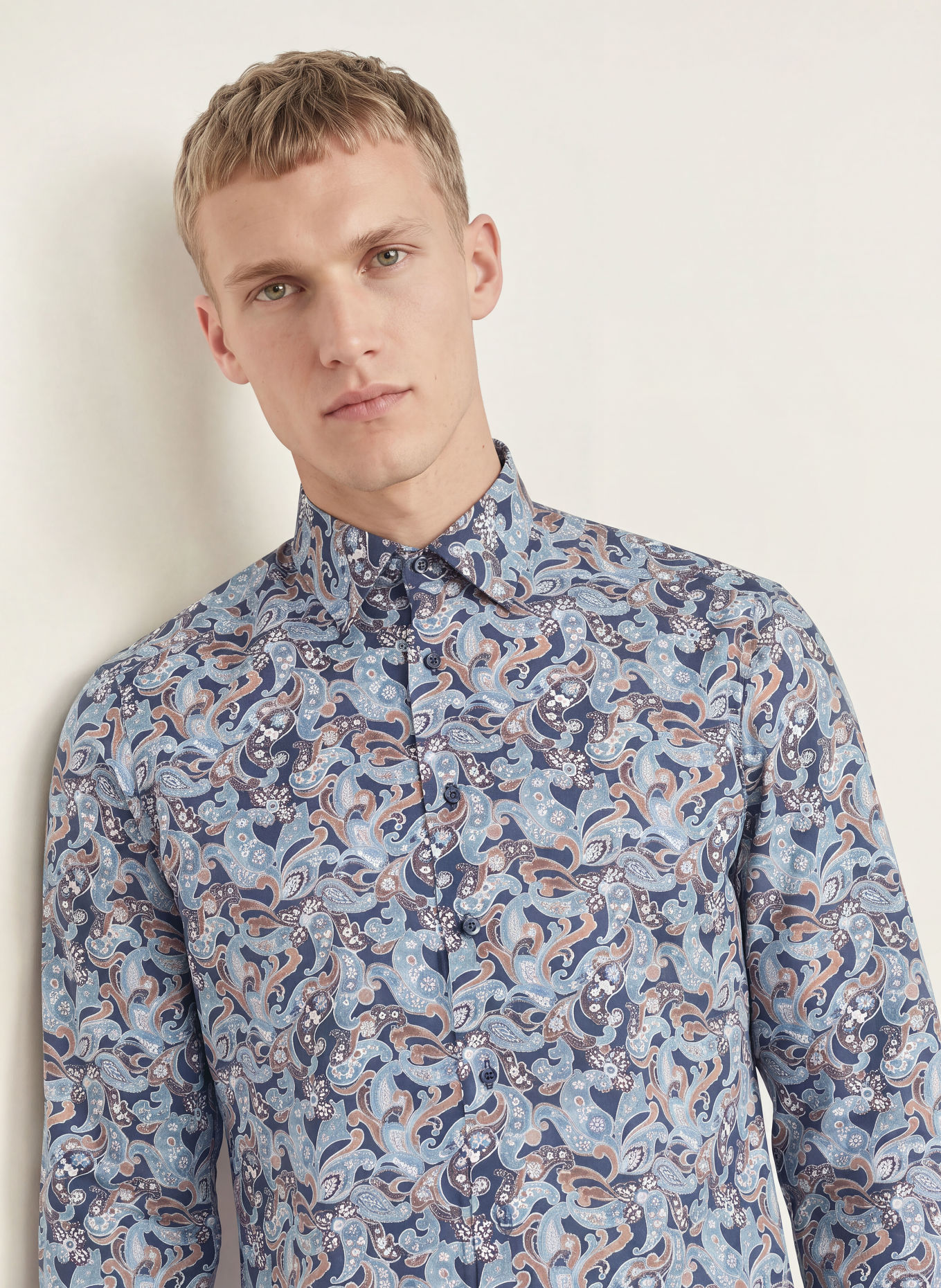OLYMP Hemd Luxor modern fit: BLAUGRAU / BRAUN / DUNKELBLAU