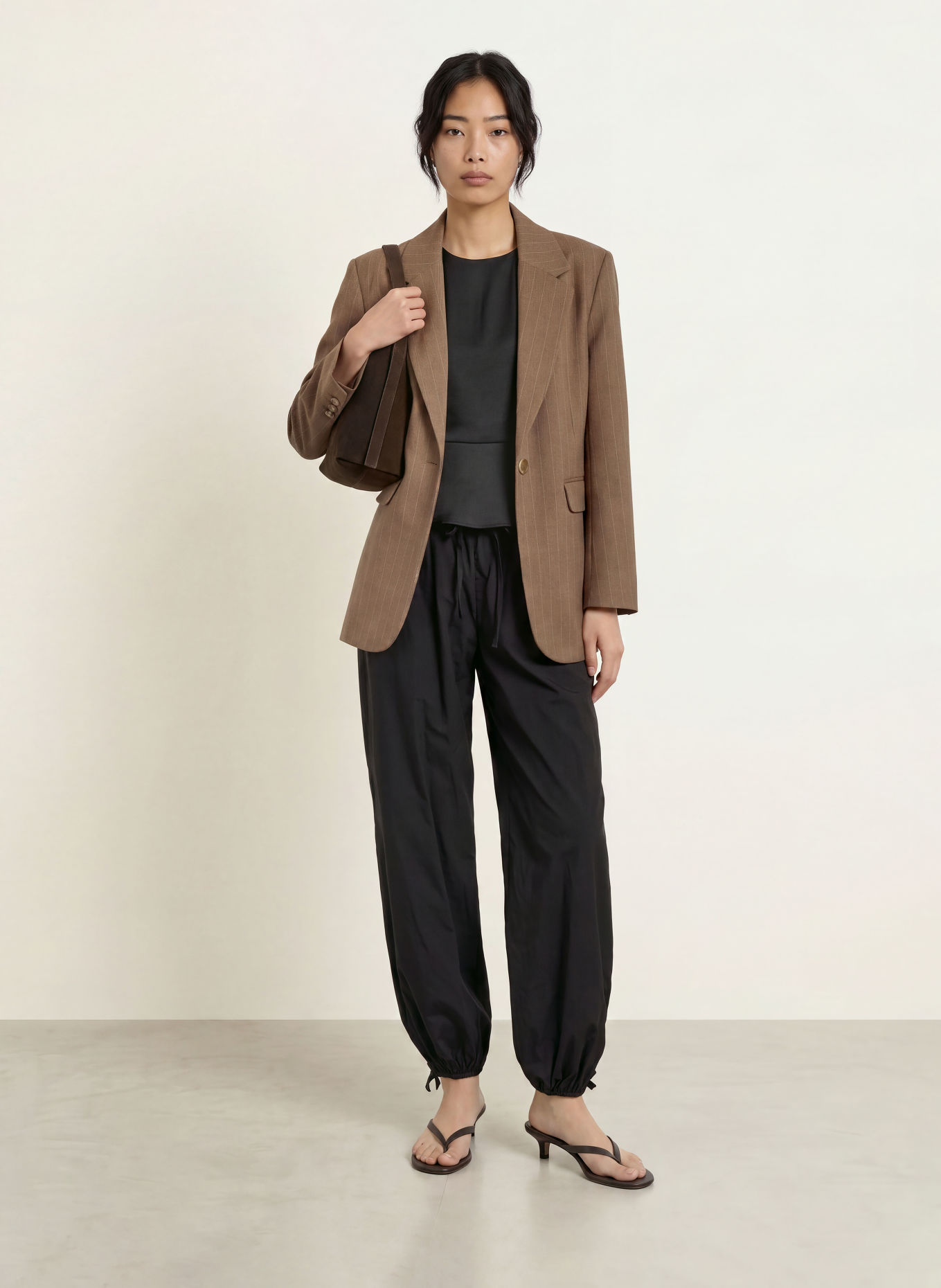 NEO NOIR Oversized blazer GABY: TAUPE / LIGHT GRAY