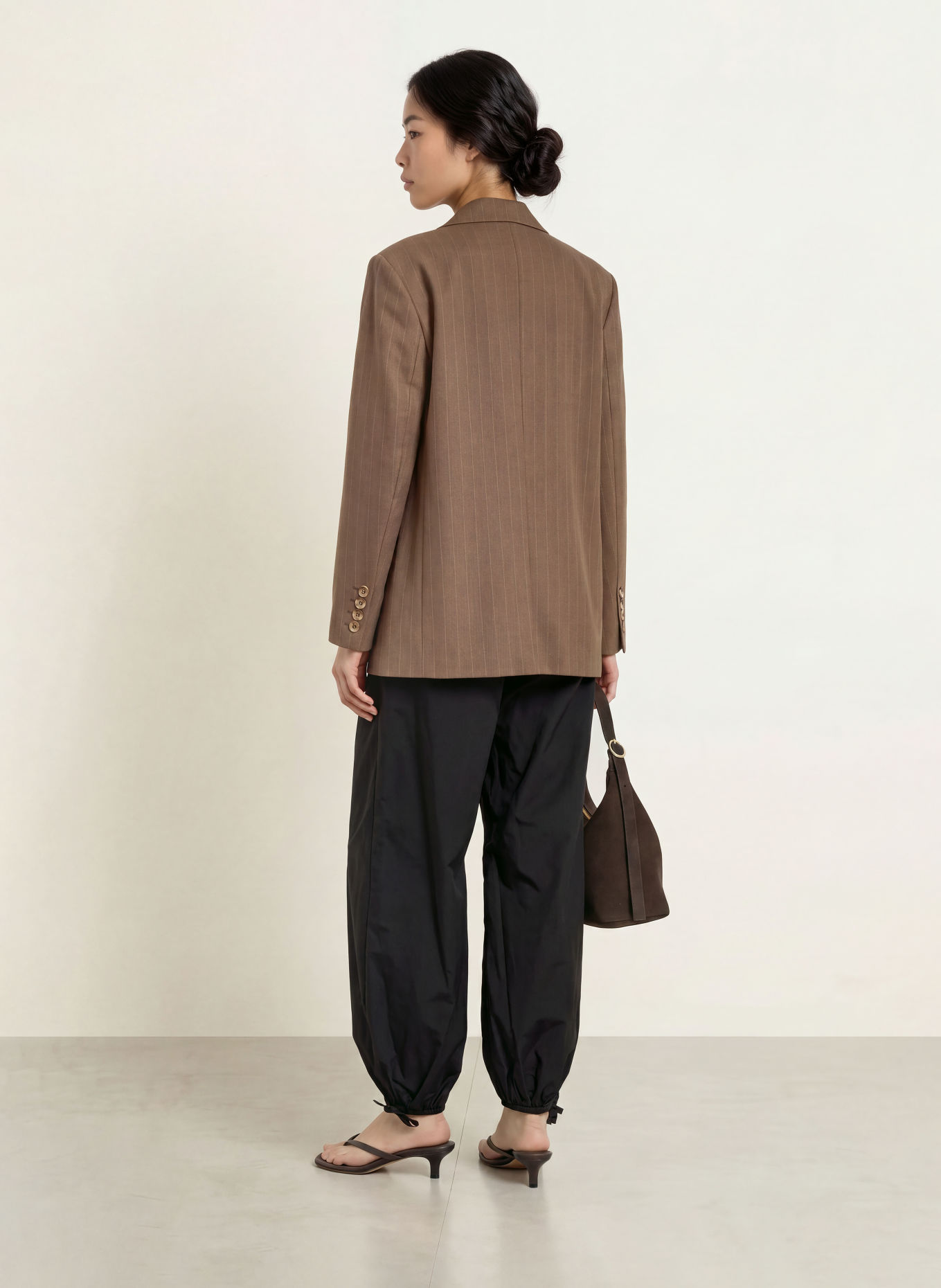 NEO NOIR Oversized blazer GABY: TAUPE / LIGHT GRAY