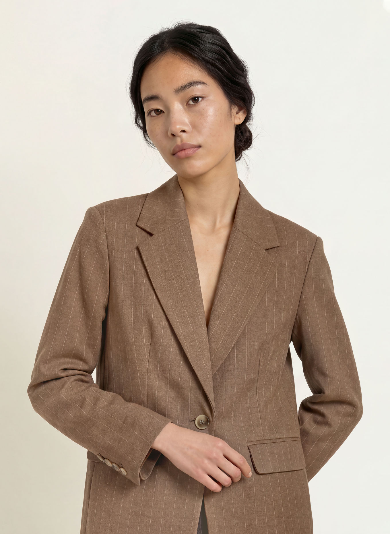 NEO NOIR Oversized blazer GABY: TAUPE / LIGHT GRAY