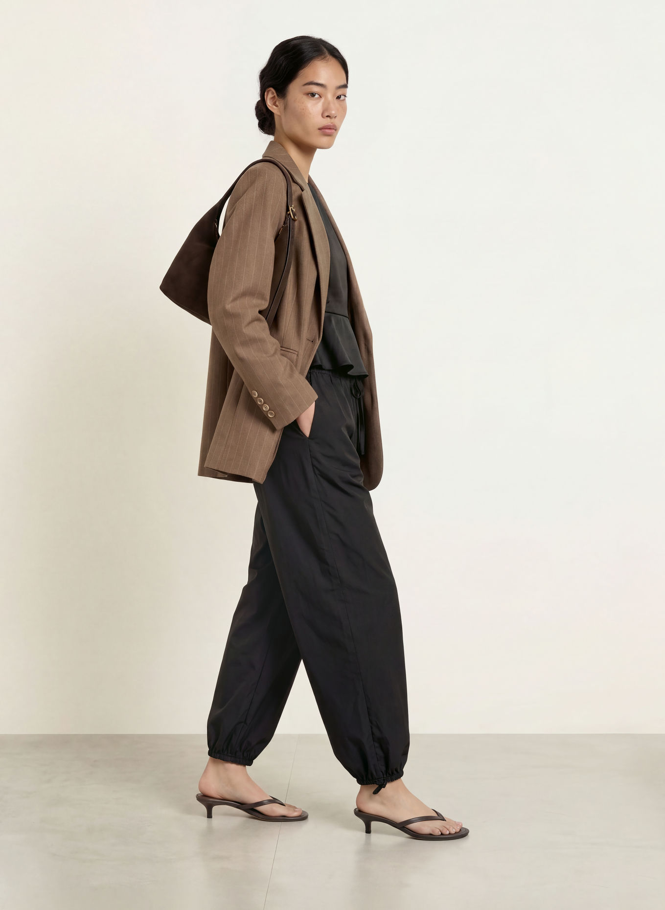 NEO NOIR Oversized blazer GABY: TAUPE / LIGHT GRAY