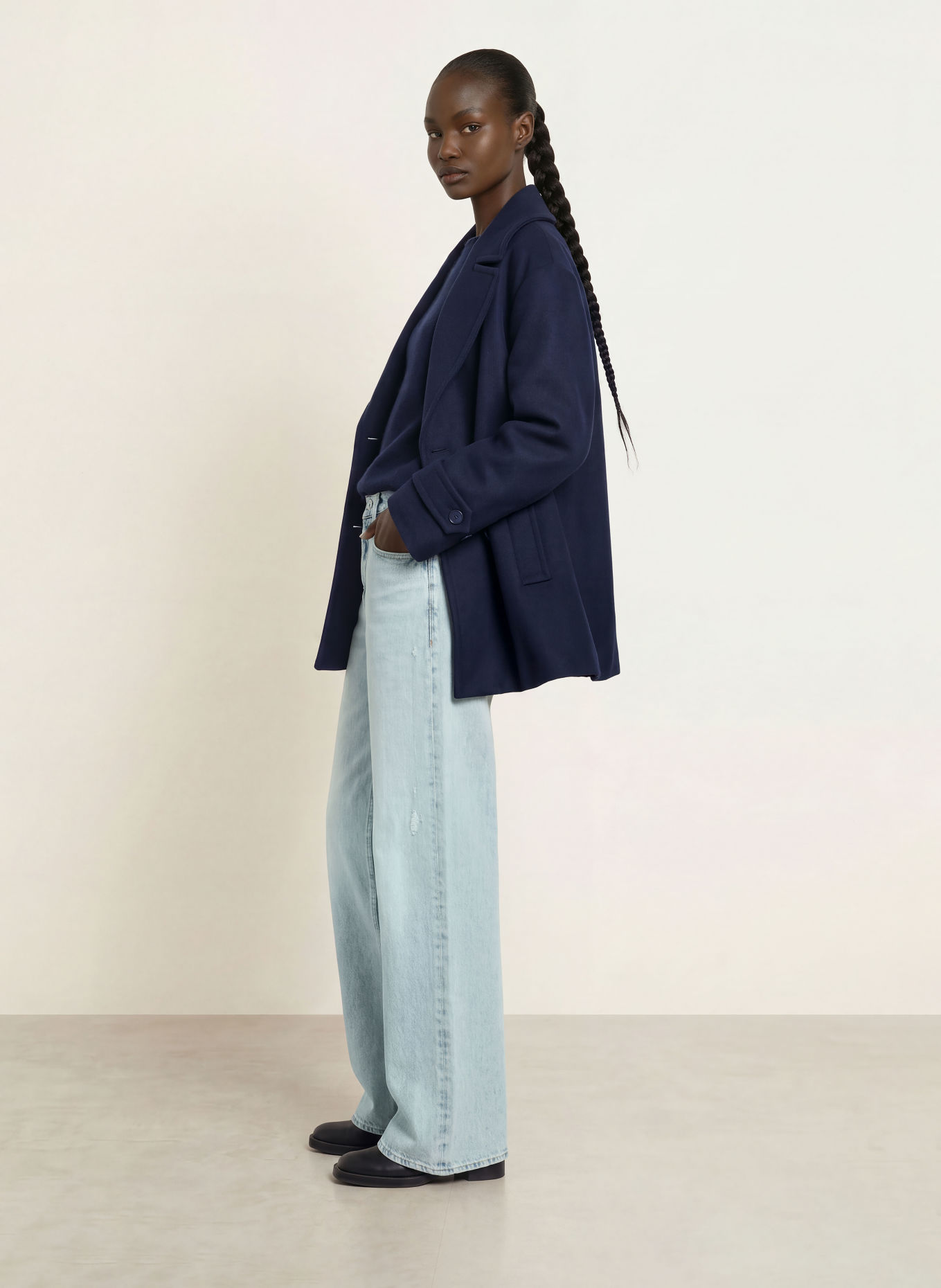 BOSS EMMA-jeans med brede ben: 450 LIGHT/PASTEL BLUE