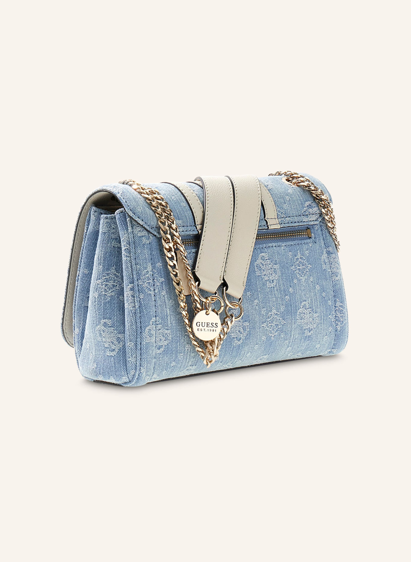 GUESS Sac à bandoulière NOELLE: BLEU CLAIR / OR / BLANC