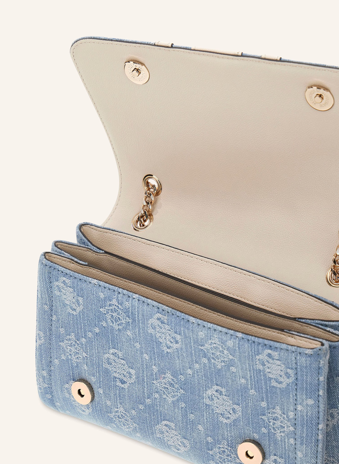 GUESS Sac à bandoulière NOELLE: BLEU CLAIR / OR / BLANC