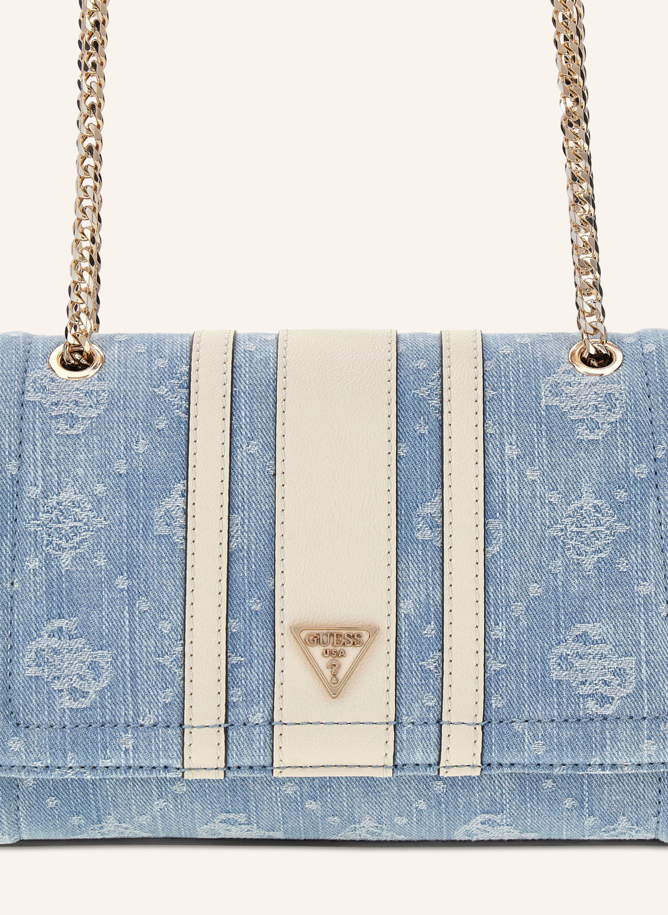 GUESS Sac à bandoulière NOELLE: BLEU CLAIR / OR / BLANC