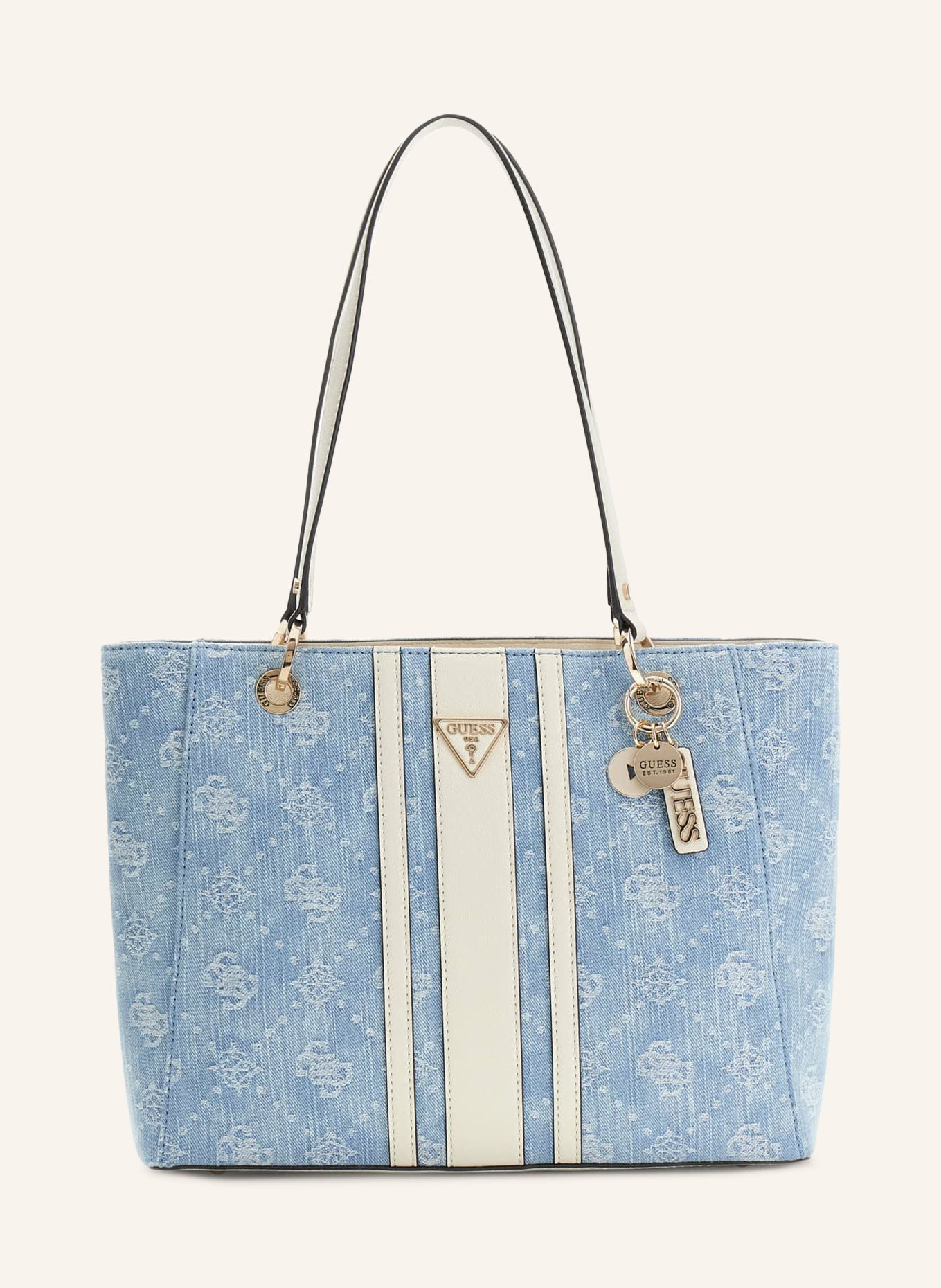 GUESS NOELLE Shoppers: LIGHT BLUE / GOLD / WHITE