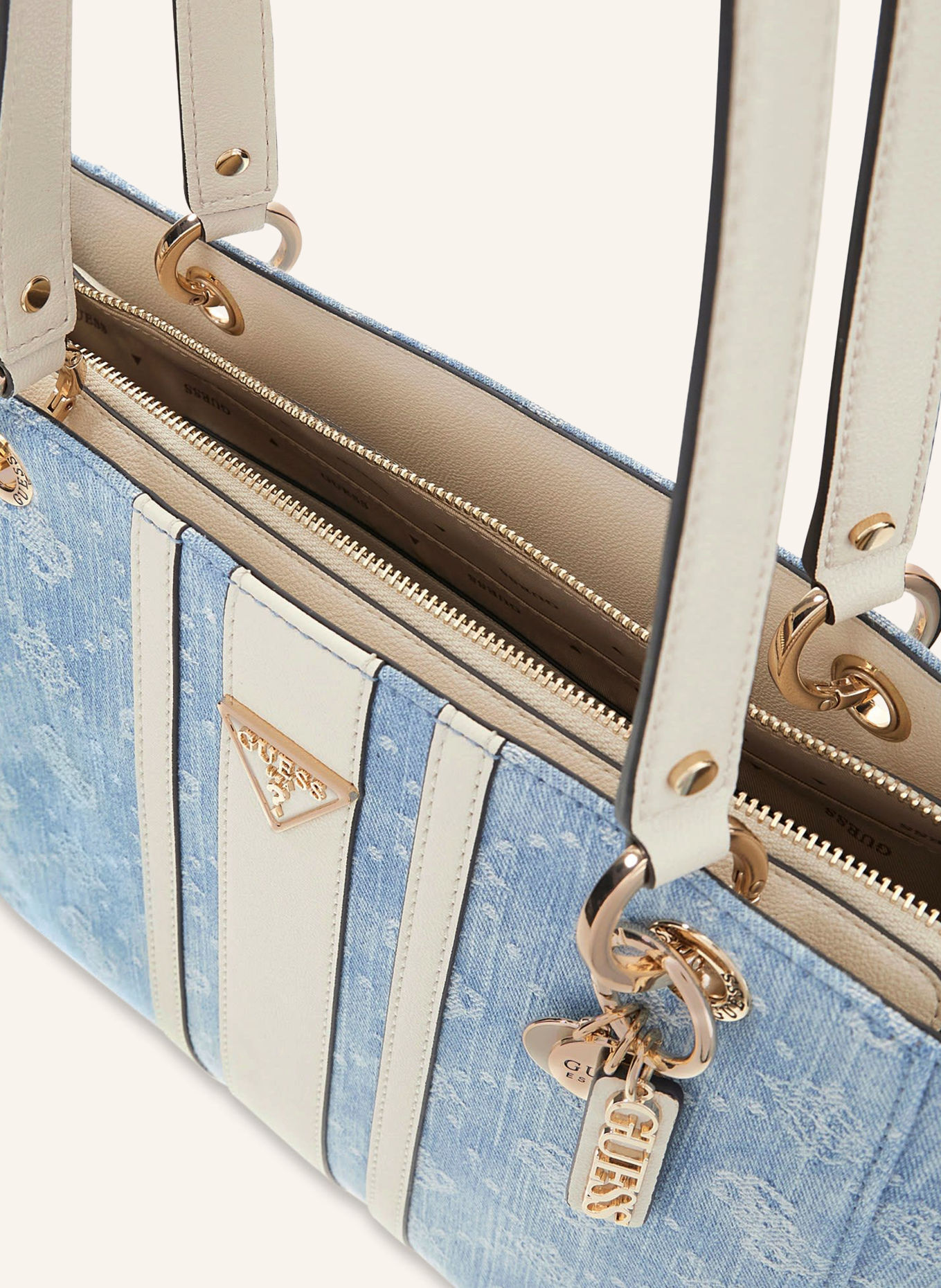 GUESS NOELLE Shoppers: LIGHT BLUE / GOLD / WHITE