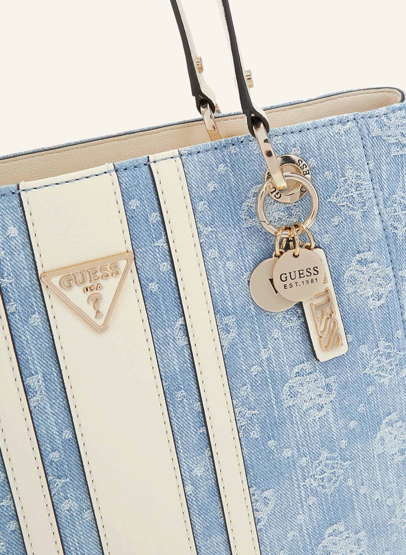 GUESS NOELLE Shoppers: LIGHT BLUE / GOLD / WHITE