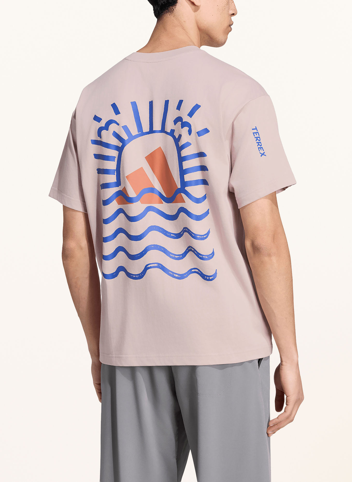 adidas TERREX T-shirt TERREX ELEMENTS GRAPHIC: BLADORÓŻOWY / POMARAŃCZOWY / NIEBIESKI