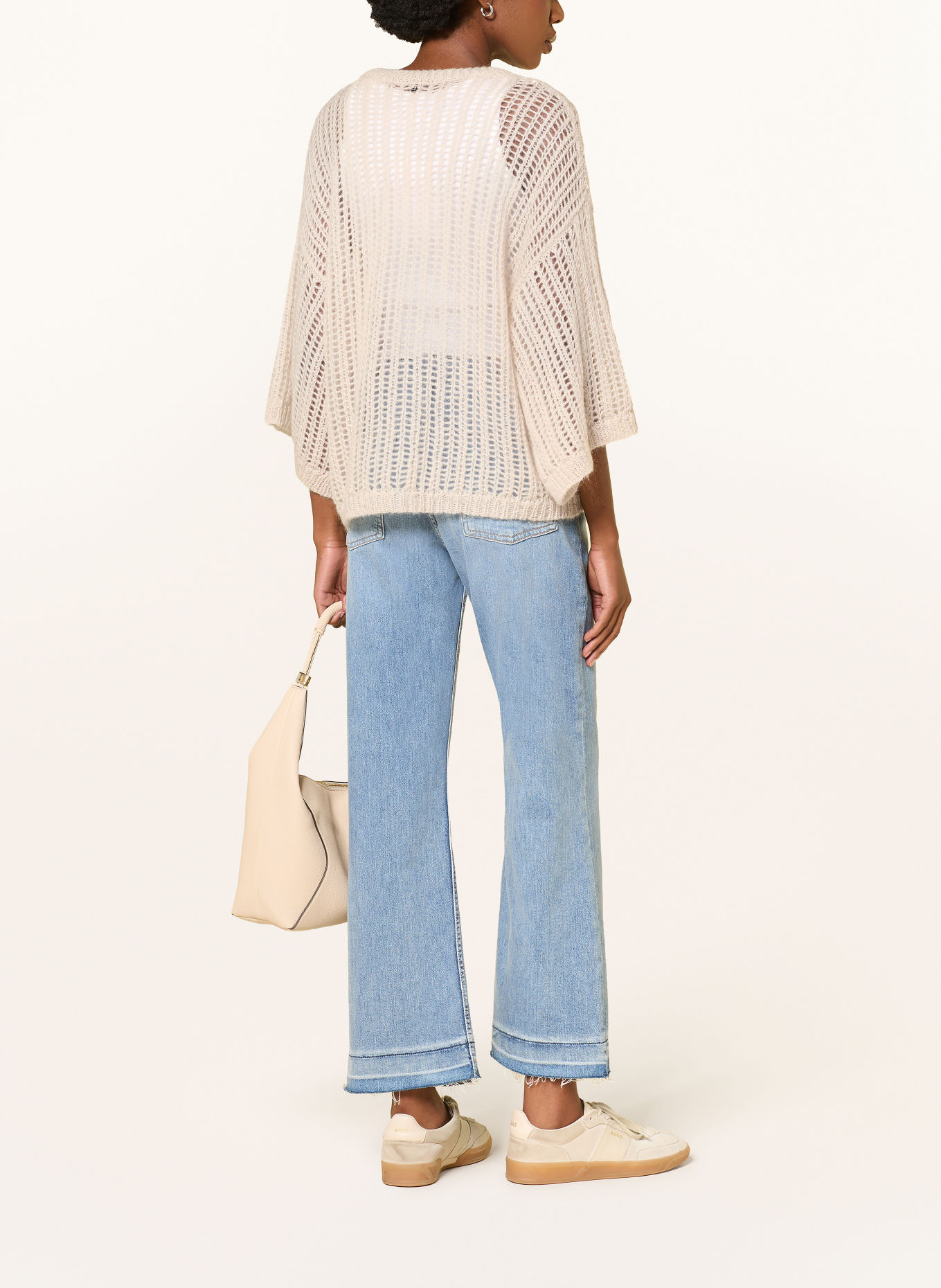 BOSS Pullover FRUG mit 3/4-Arm und Mohair: ECRU
