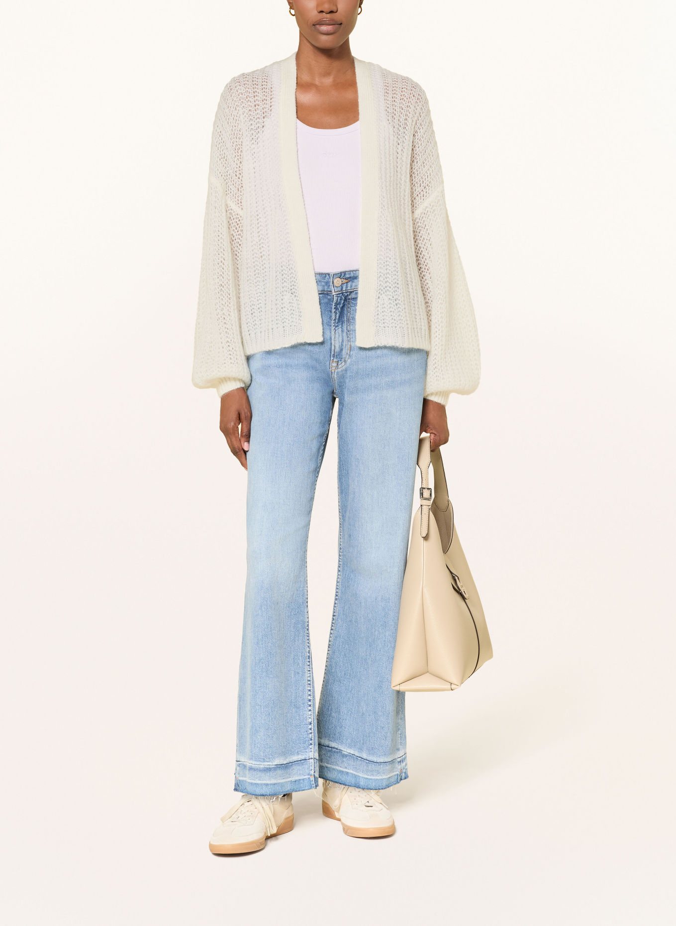 BOSS Strickjacke FURGOVIA mit Mohair: WEISS
