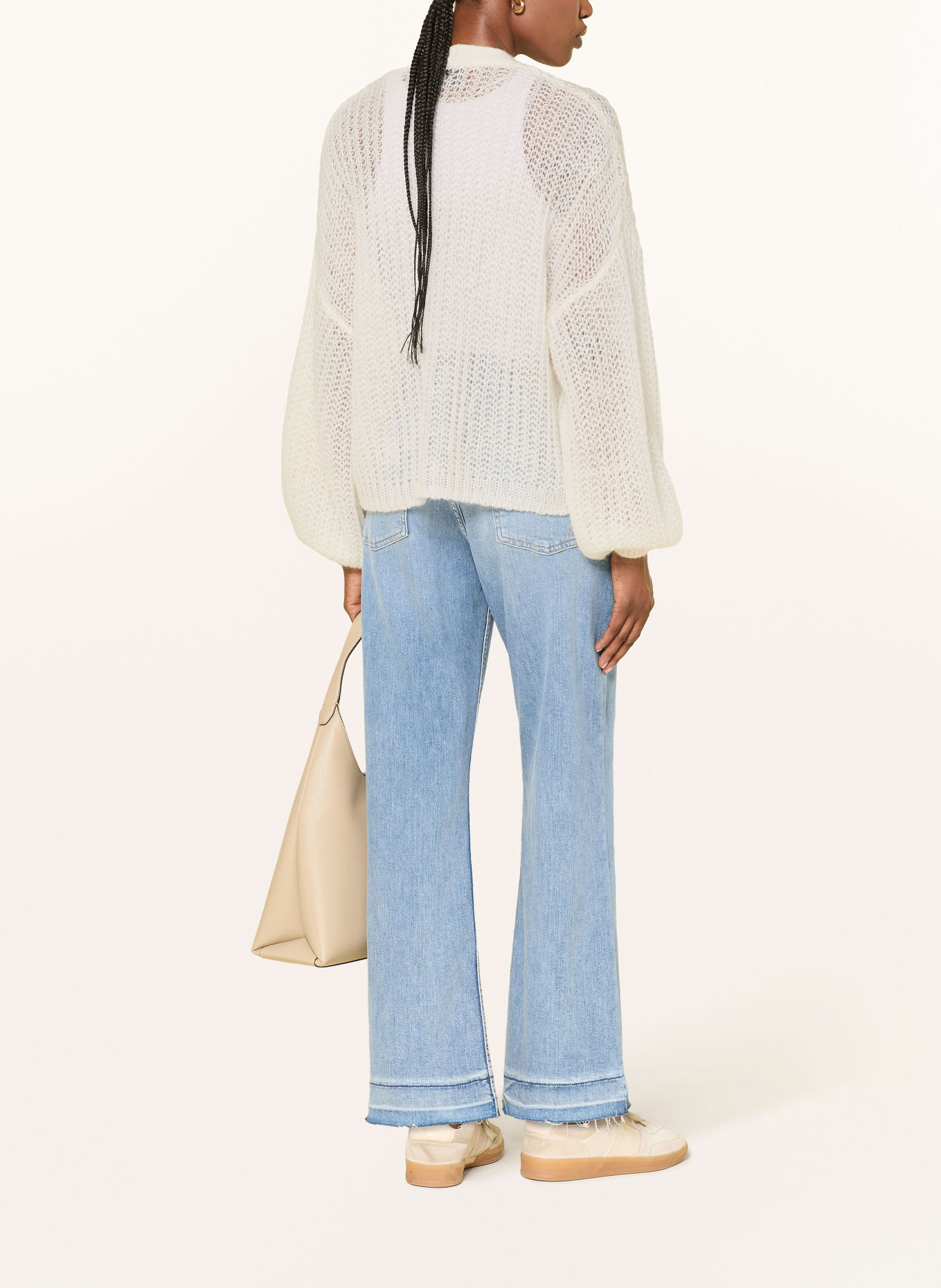 BOSS Strickjacke FURGOVIA mit Mohair: WEISS