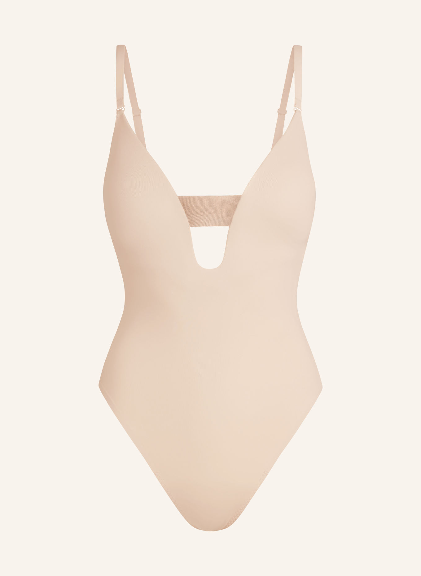 SPANX Body modelujące SPANXSHAPE™ SUIT YOUR FANCY PLUNGE LOW BACK THONG BODYSUIT: BEŻOWY